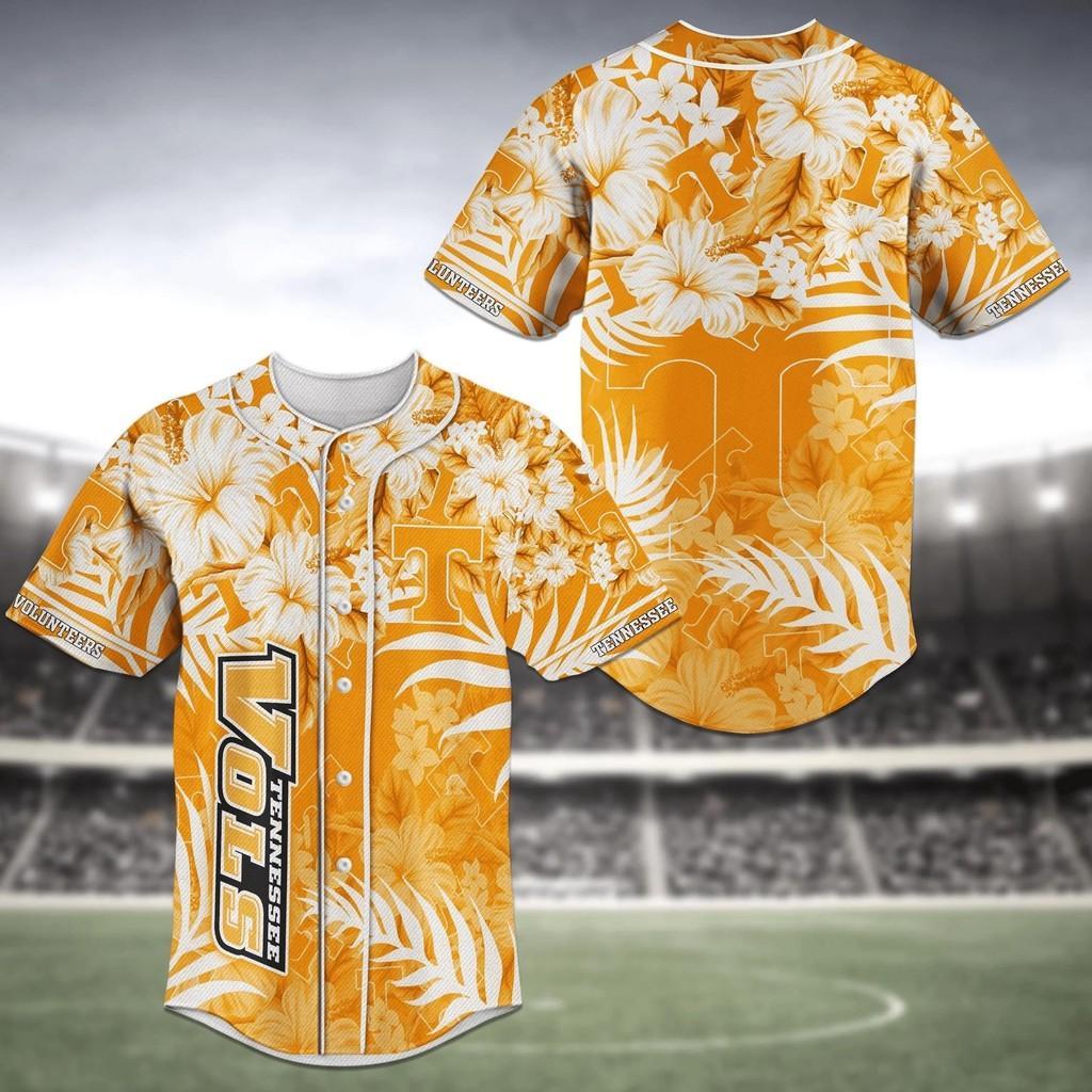 Tennessee Volunteers Ncaa Baseball Jersey Shirt Flower