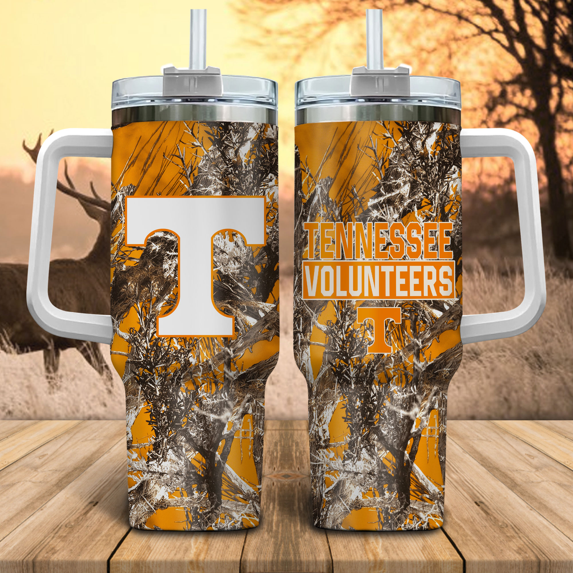Tennessee Volunteers NCAA Hunting Custom Stanley Cup 40 oz 30 oz Tumbler With HandleTVC230116