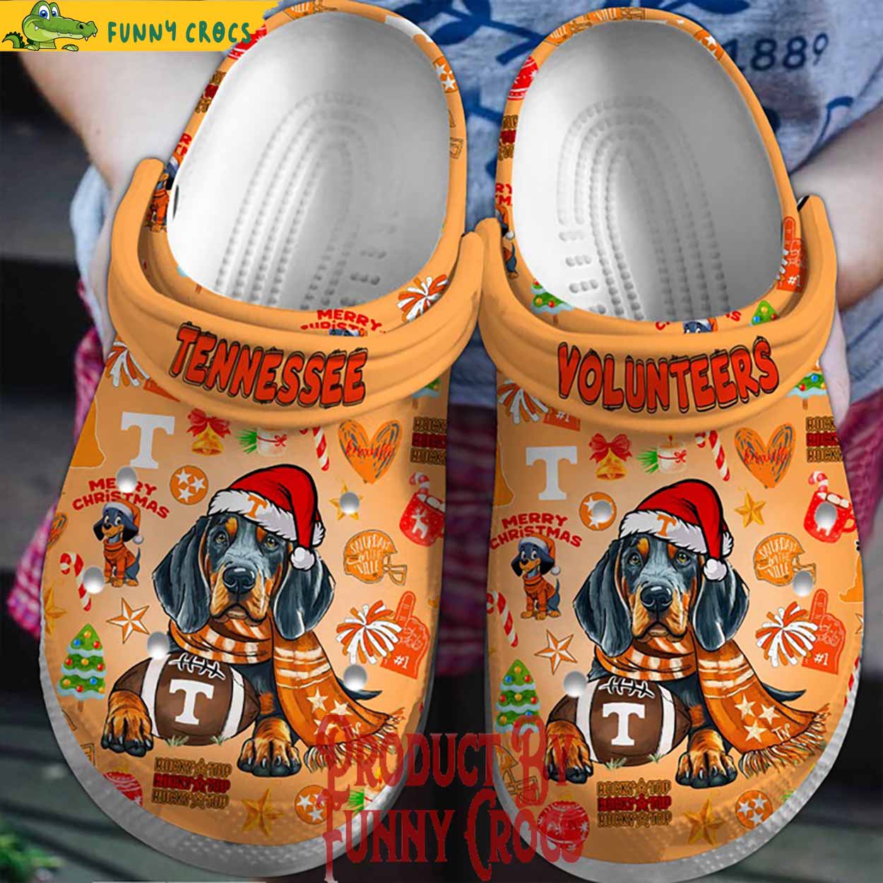 Tennessee Volunteers NCAA Sport Christmas Crocs Crocband Clogs Shoes Comfortable For Men Women and Kids