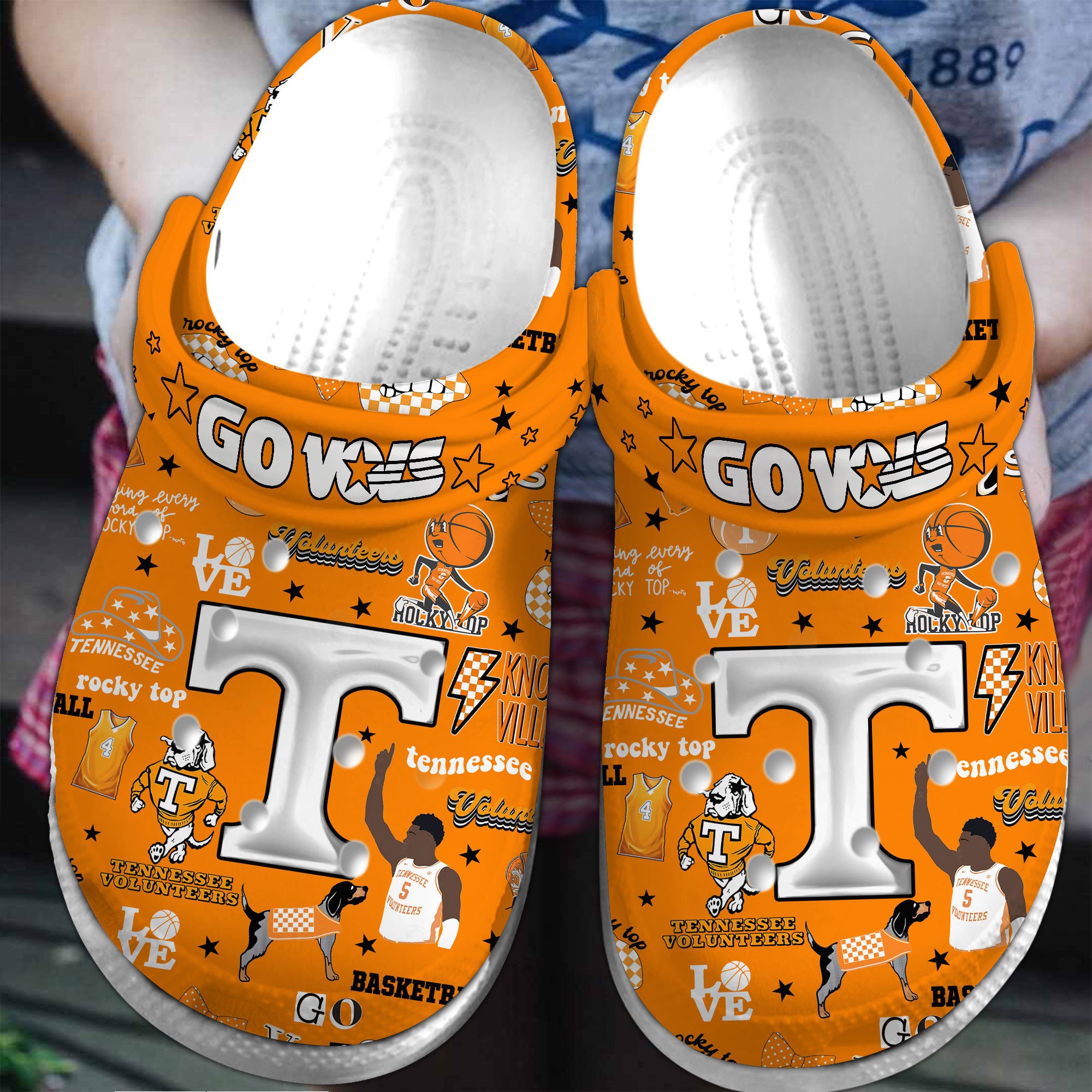 Tennessee Volunteers NCAA Sport Crocs Crocband Clogs Shoes Comfortable For Men Women and Kids