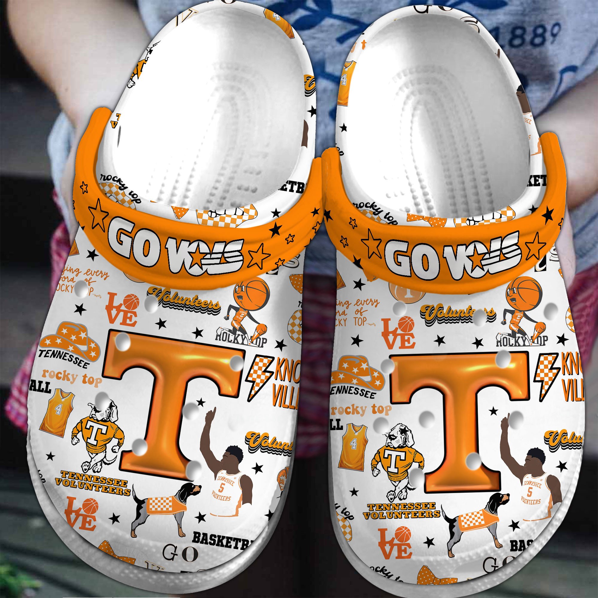 Tennessee Volunteers NCAA Sport Crocs Crocband Clogs Shoes Comfortable For Men Women and Kids