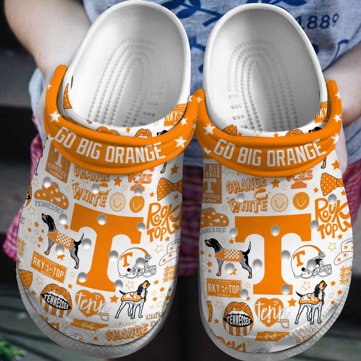 Tennessee Volunteers NCAA Sport Crocs Crocband Clogs Shoes Comfortable For Men Women and Kids