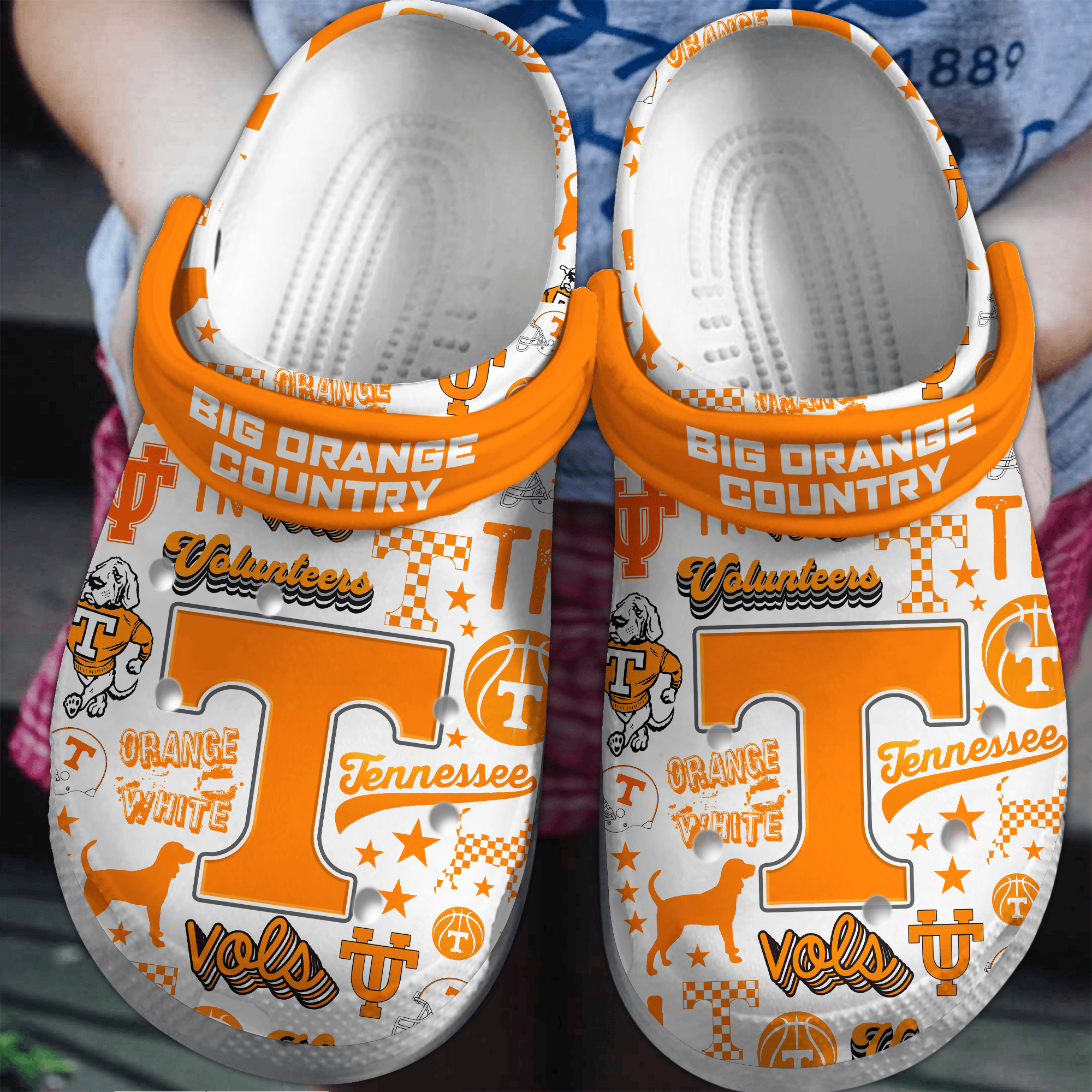 Tennessee Volunteers NCAA Sport Crocs Crocband Clogs Shoes Comfortable For Men Women and Kids