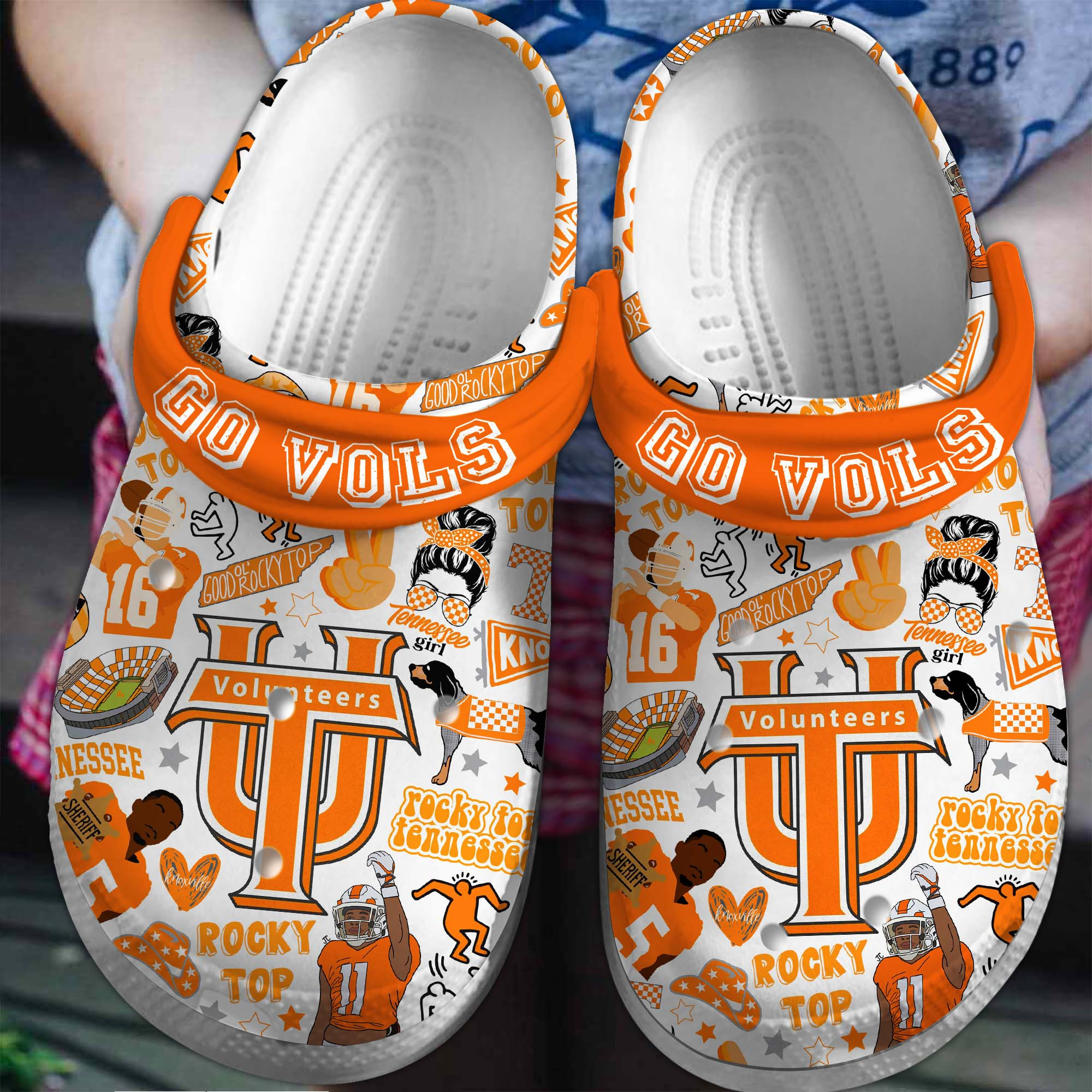 Tennessee Volunteers NCAA Sport Crocs Crocband Clogs Shoes Comfortable For Men Women and Kids
