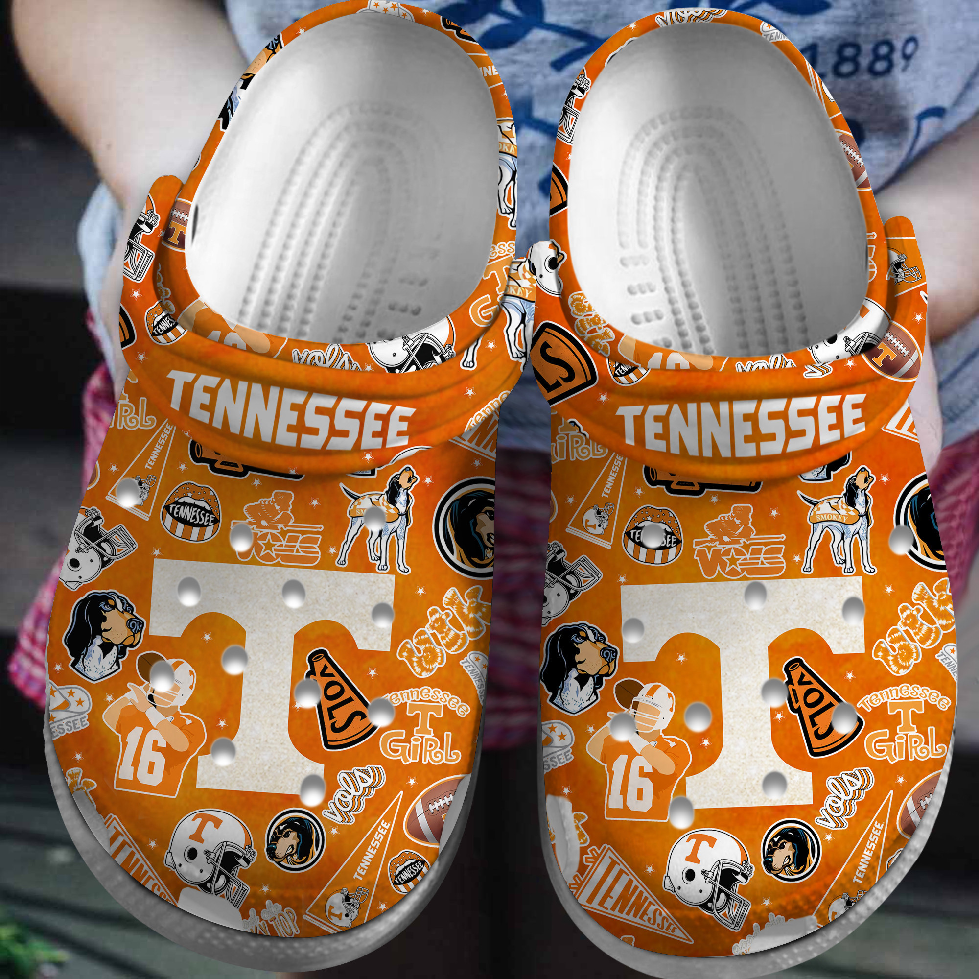 Tennessee Volunteers NCAA Sport Crocs Crocband Clogs Shoes Comfortable For Men Women and Kids