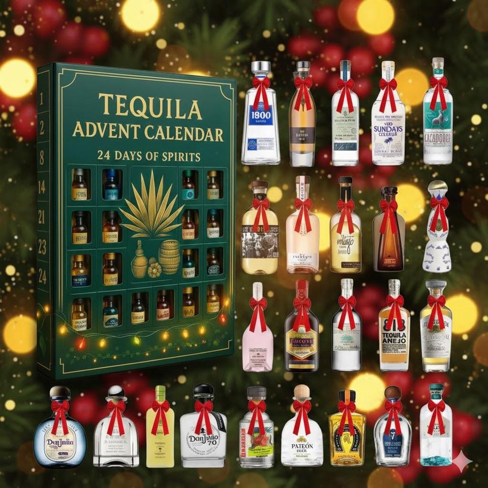 Tequila Advent Calendar: 24 Acrylic Alcohol-Themed Ornaments