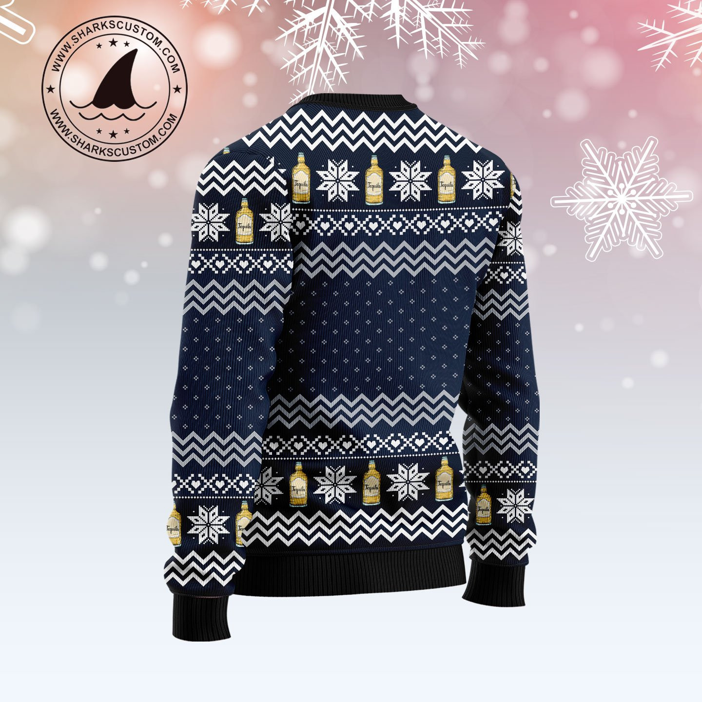 Tequila My Blood Type Ugly Christmas Sweater Adult 3D Funny Matching for family - Image 2