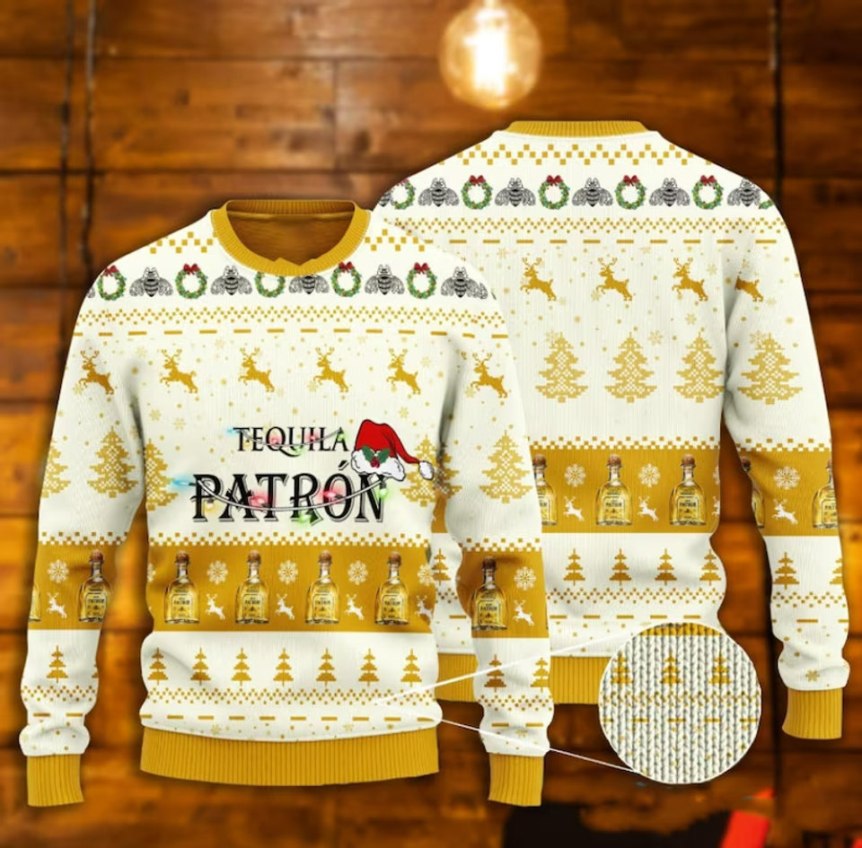 Tequila Patron Christmas Ugly Sweater, Tequila Patron Holiday 3D All Over Print