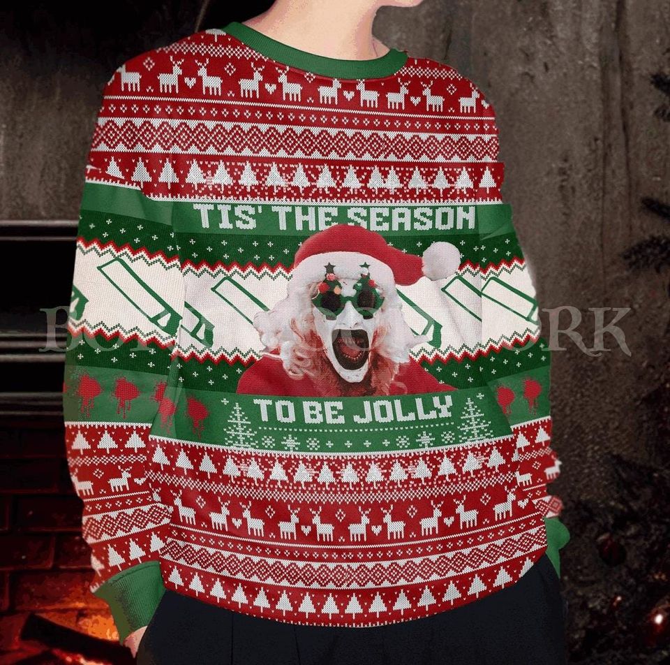 Terrifier Art Clown Horror Christmas Ugly Sweatshirts, Scary Movie Holiday Gift