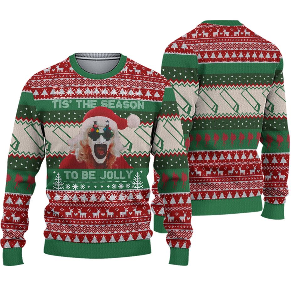Terrifier Art the Clown Christmas Unisex Sweater Horror Movie Ugly Christmas Sweater