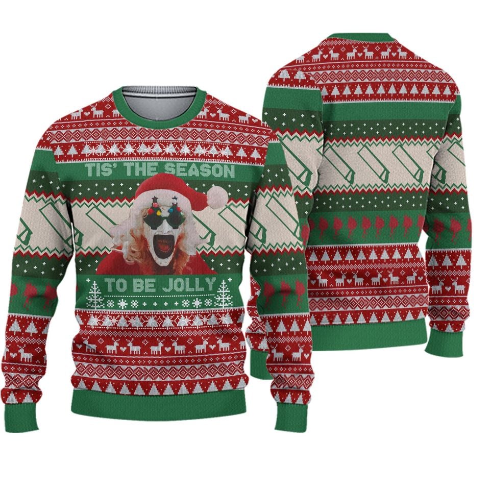 Terrifier Art the Clown Christmas Unisex Sweater - Horror Movie Ugly Christmas Sweater