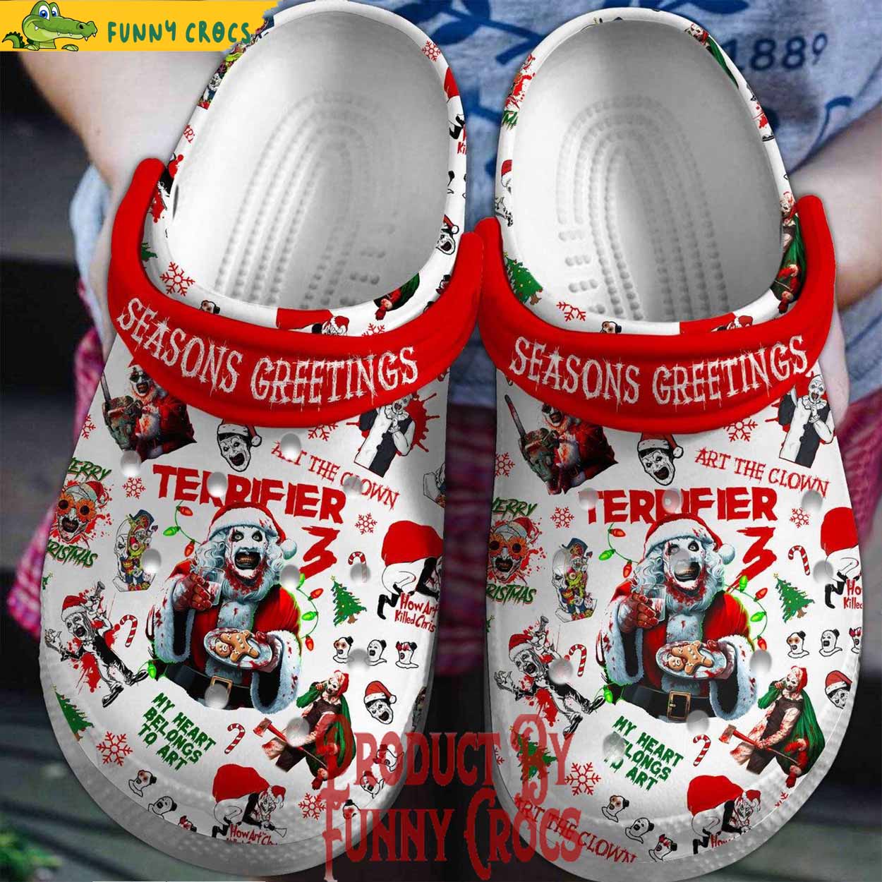 Terrifier Horror Movie Christmas Crocs Crocband Clogs Shoes Comfortable For Men Women and Kids