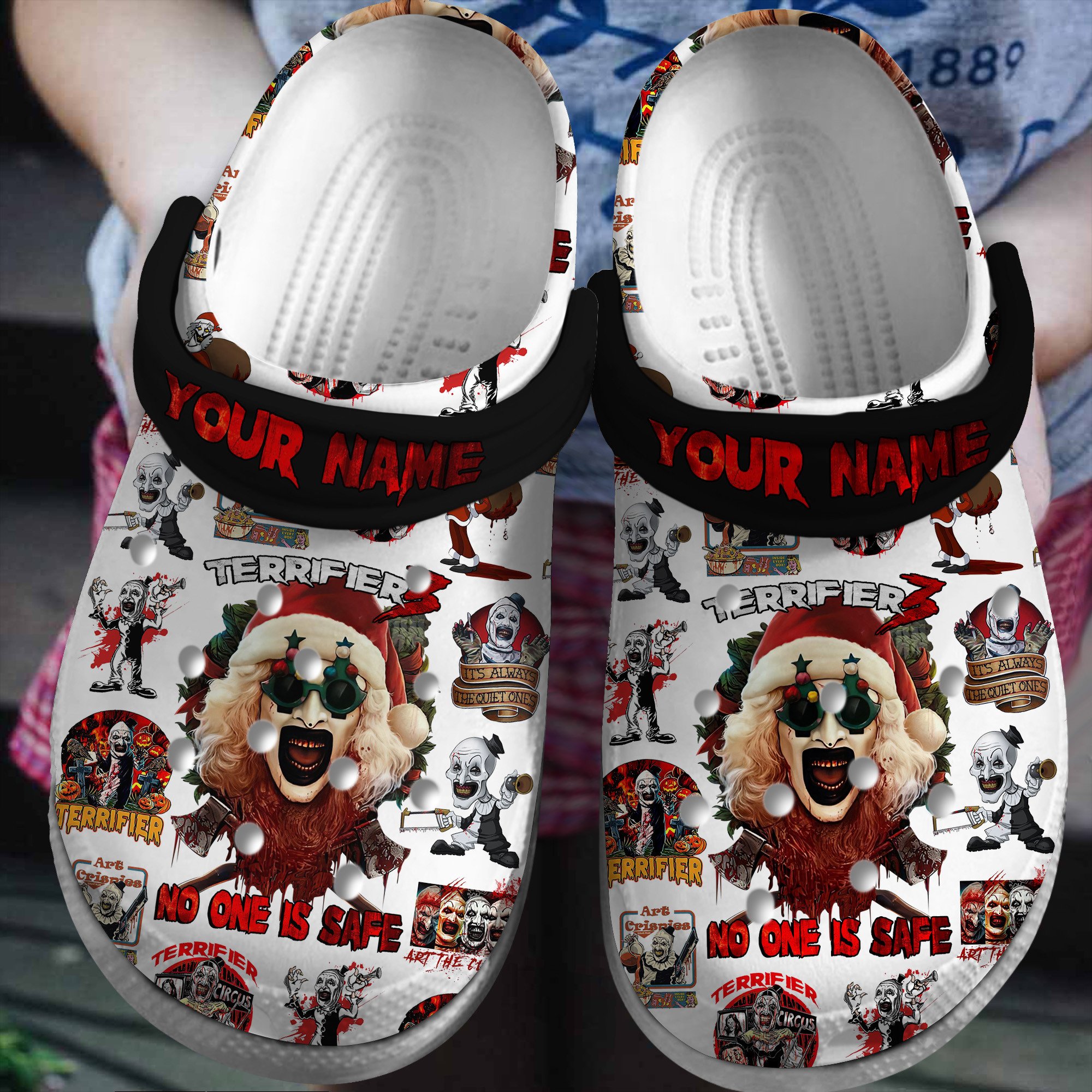 Terrifier Horror Movie Crocs Crocband Clogs Shoes Comfortable For Men Women and Kids