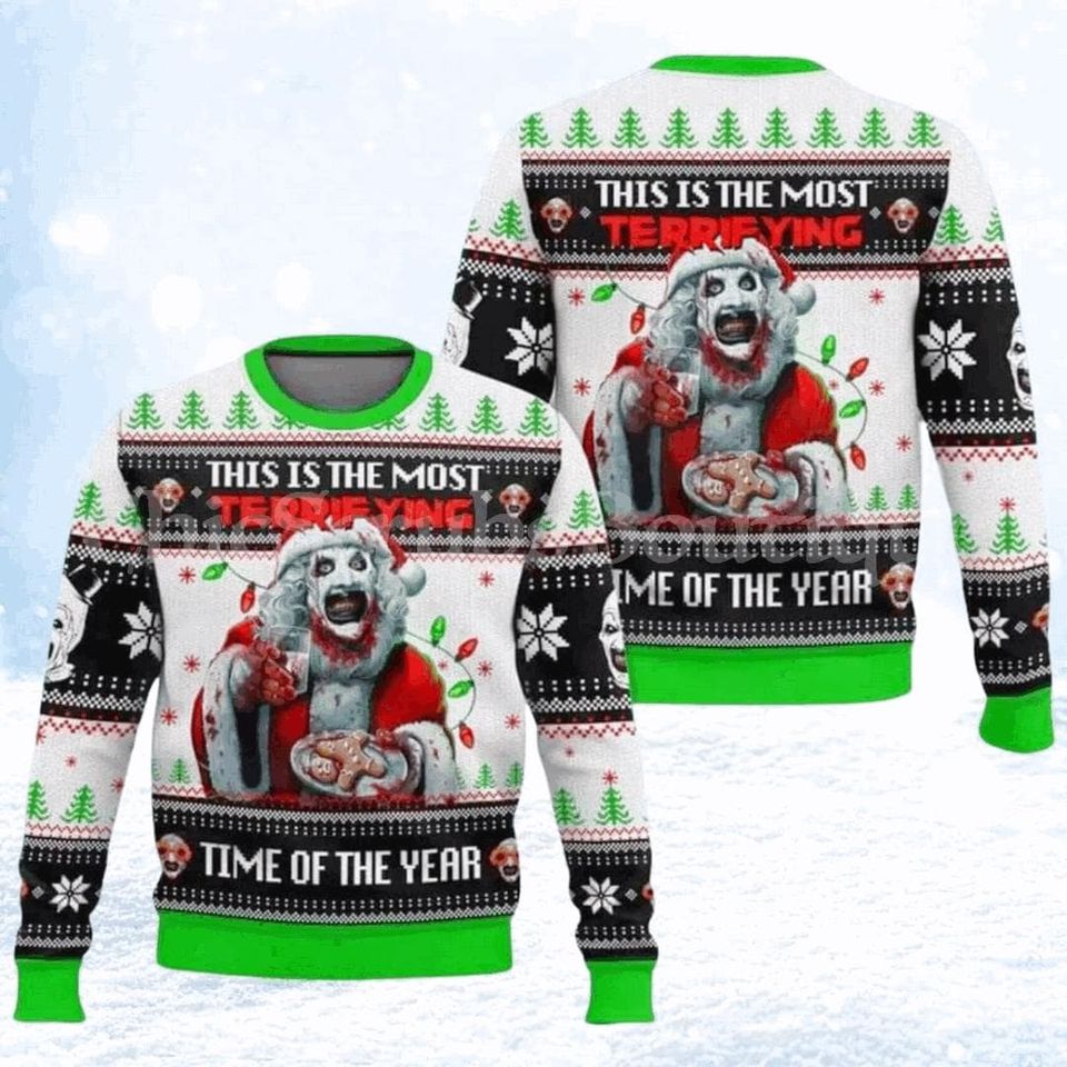 Terrifier Ugly Christmas Sweater, Terrifier Santa Ugly Sweatshirts
