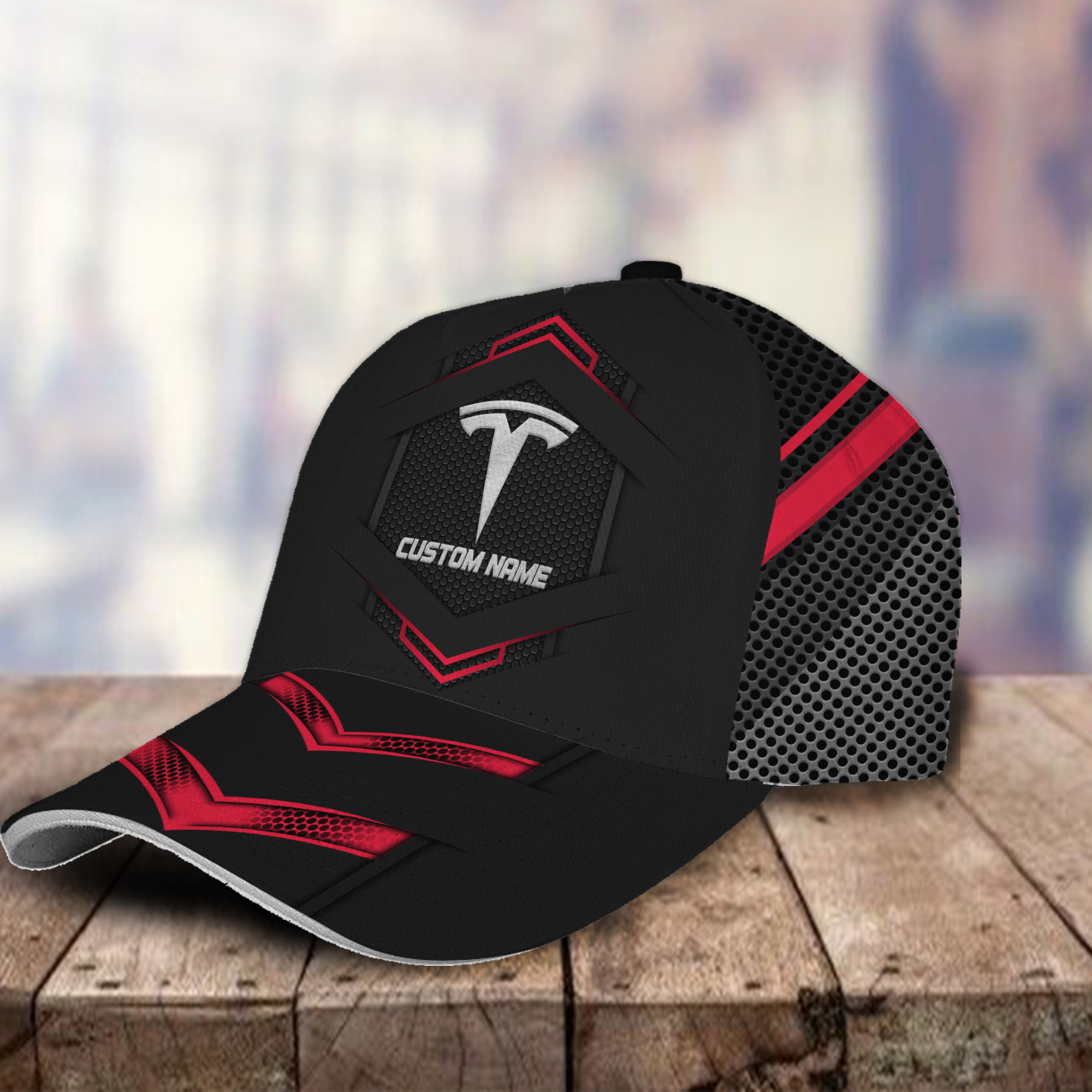 Tesla Motors 3D Classic Cap Logo Personalized Name Trucker Hats Custom Hats Gifts For Men & Women