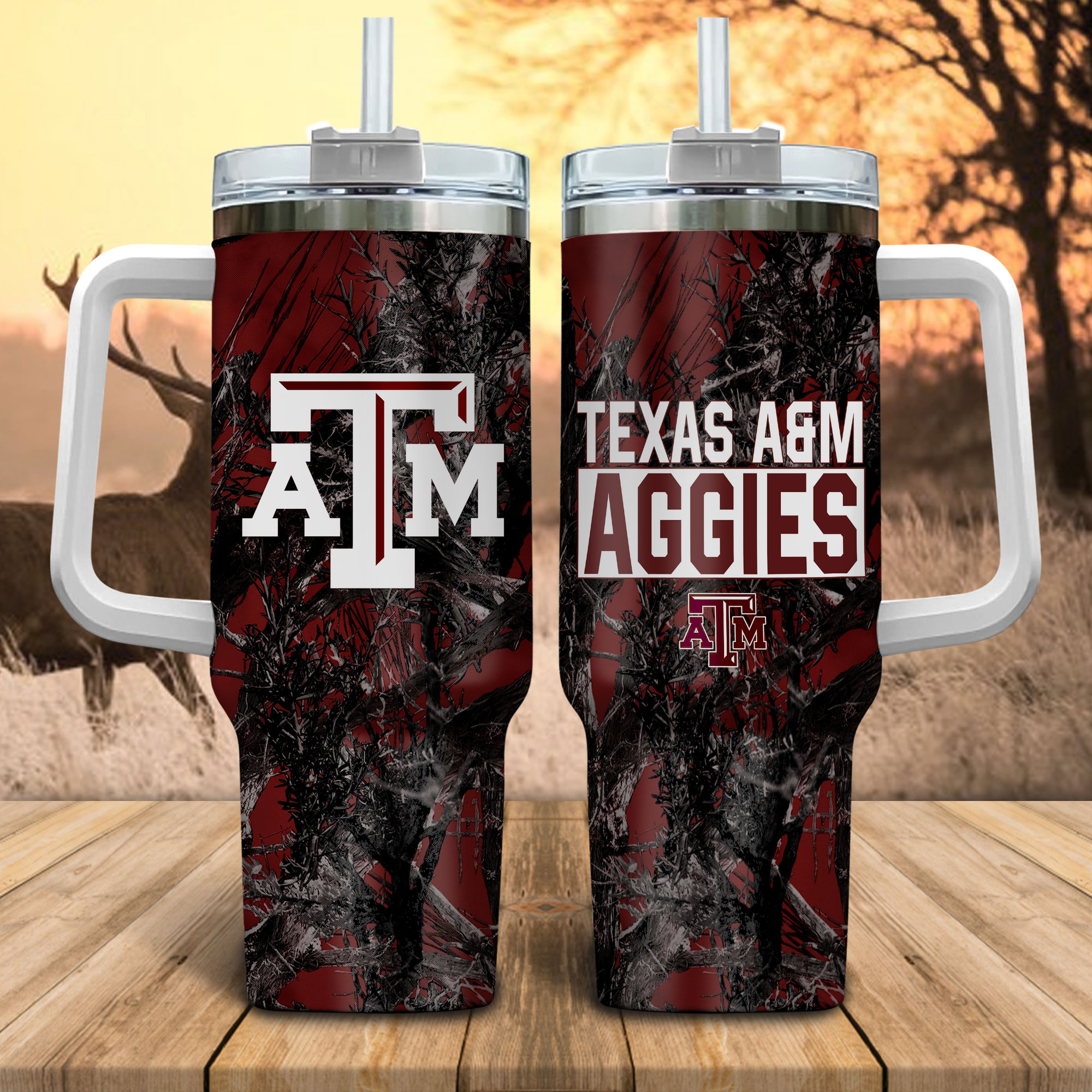 Texas A&M Aggies NCAA Hunting Custom Stanley Cup 40 oz 30 oz Tumbler With HandleTVC230116