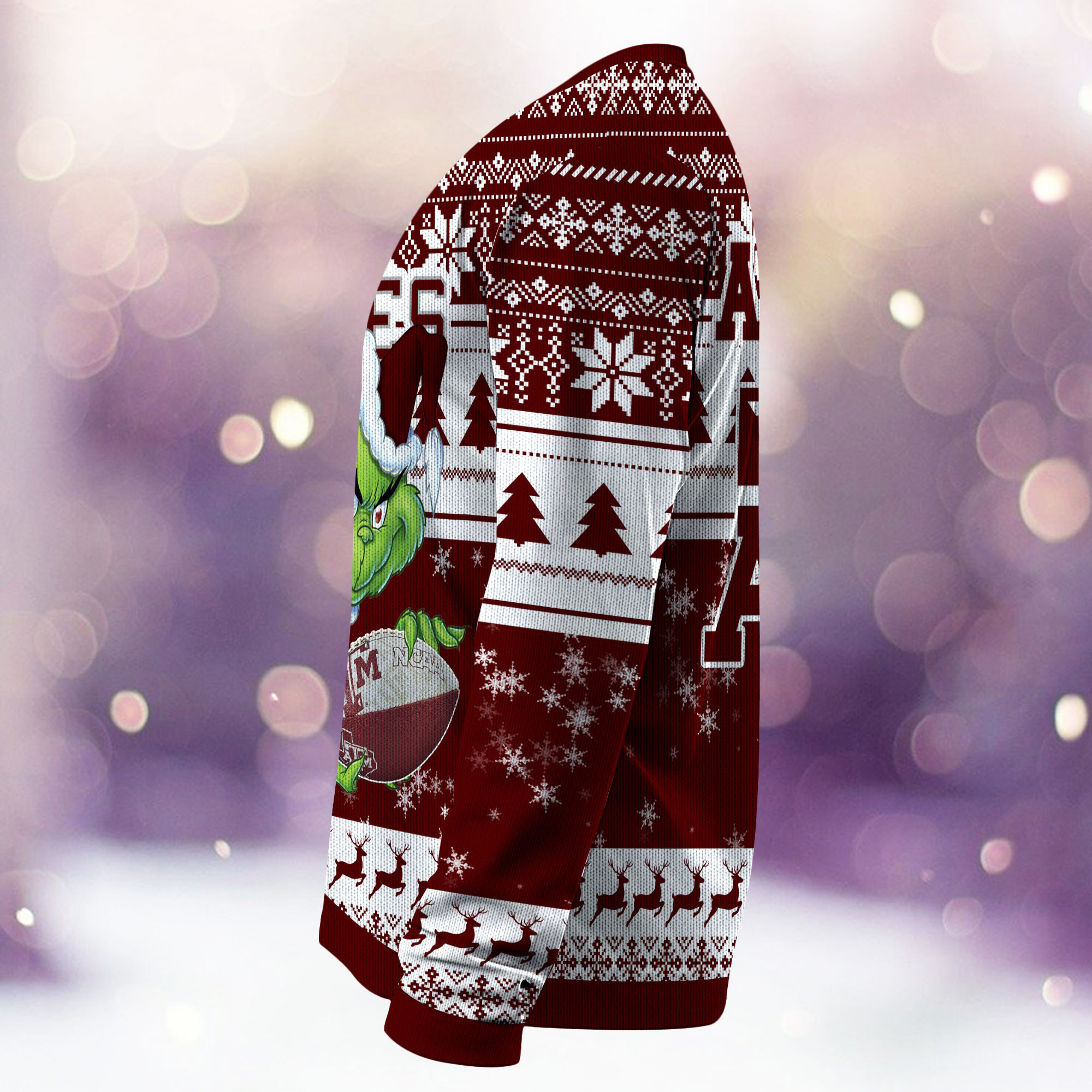 Texas A_M Aggies Grinch Ugly Christmas Sweater Adult 3D Funny Matching for family - Image 4