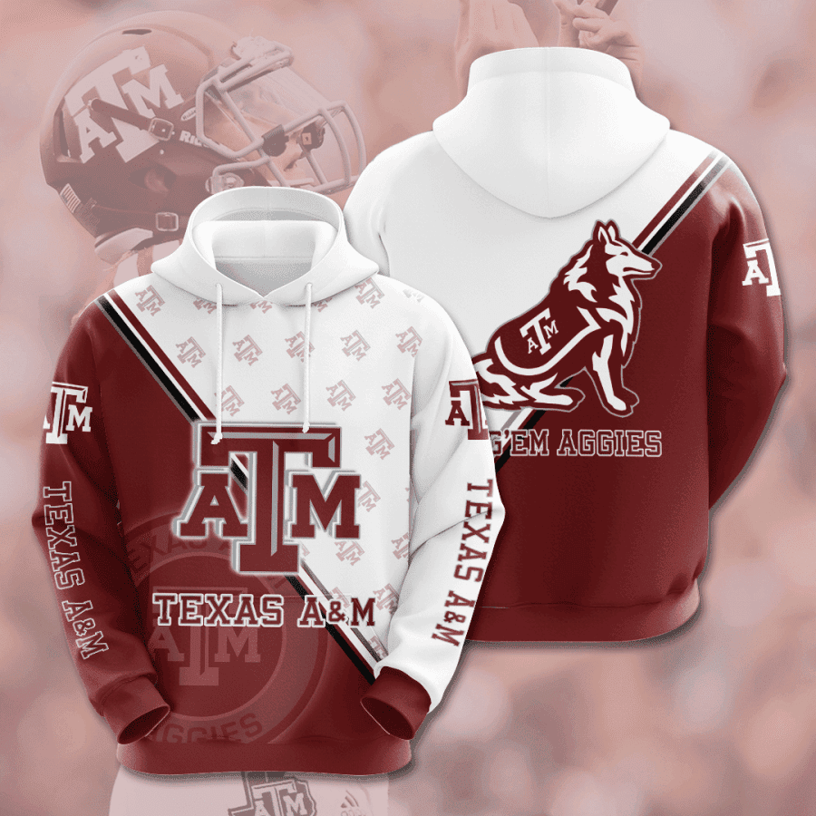 TEXAS AM 3D All Over Print Hoodie, Zip Hoodie