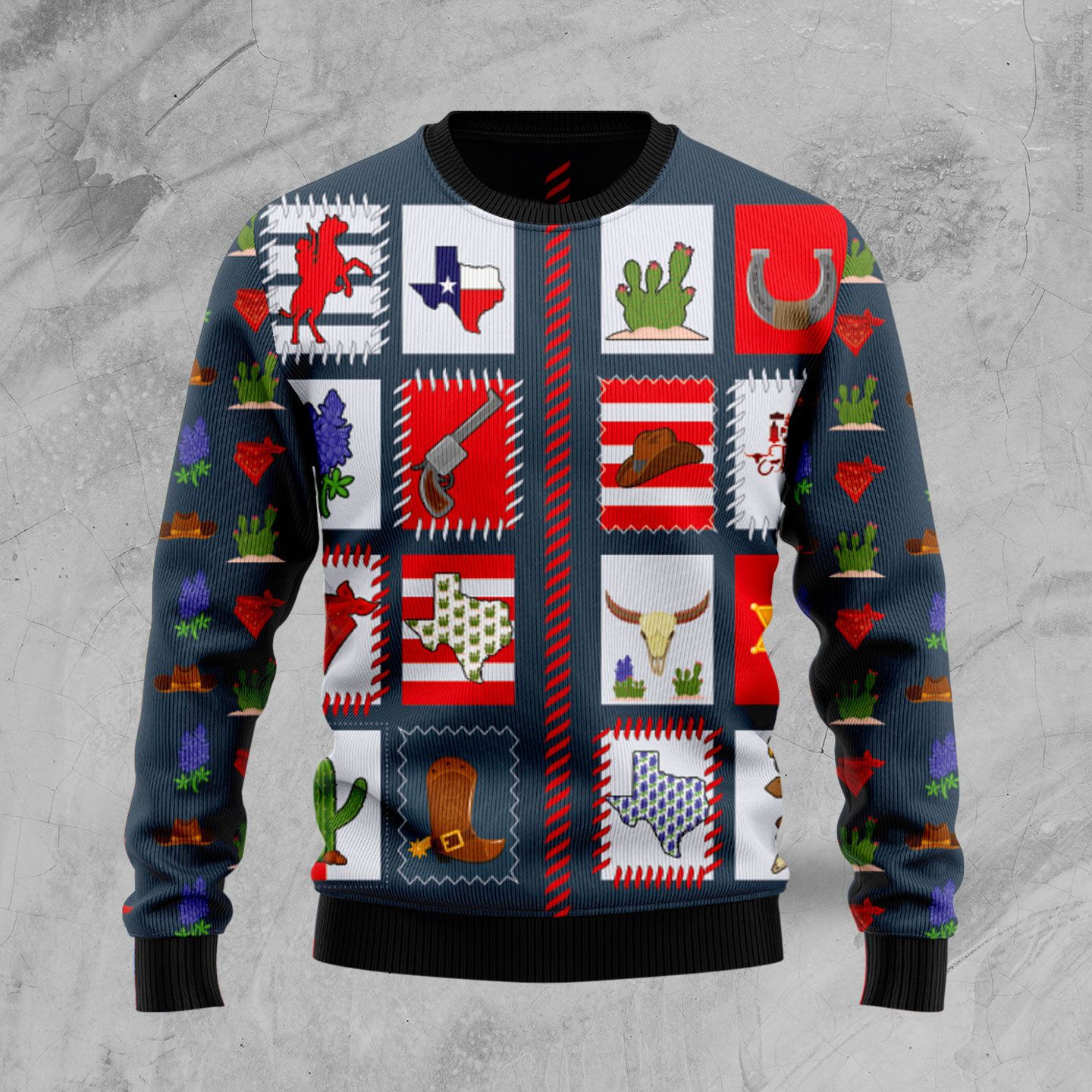 Texas Awesome Ugly Christmas Sweater Adult 3D Funny Matching for family