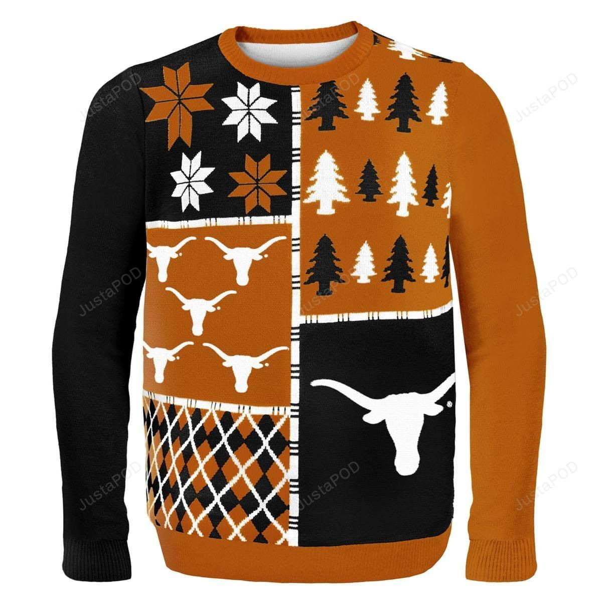 Texas Busy Block Ncaa Ugly Christmas Sweater Adult 3D Funny Matching for family