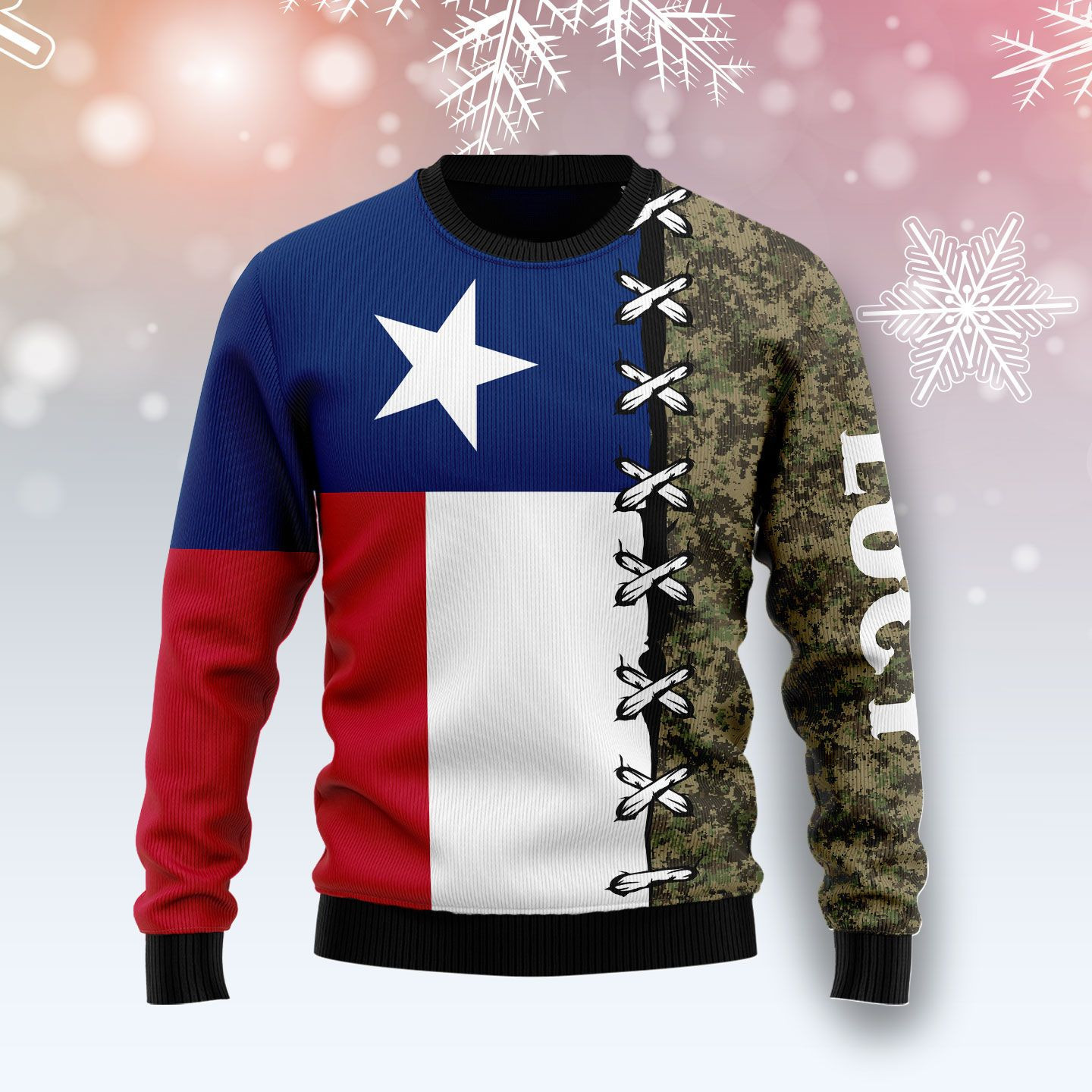 Texas Camo Ugly Christmas Sweater Adult 3D Funny Matching for family