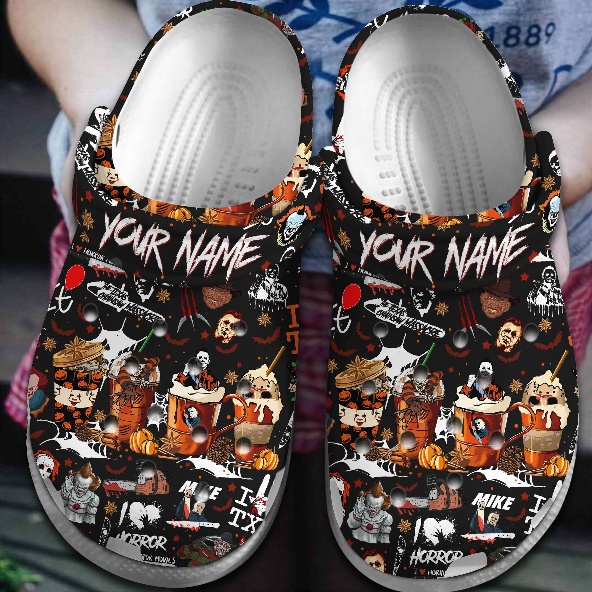 Texas Chainsaw Massacre Movie Crocs Crocband Clogs Shoes Comfortable For Men Women and Kids