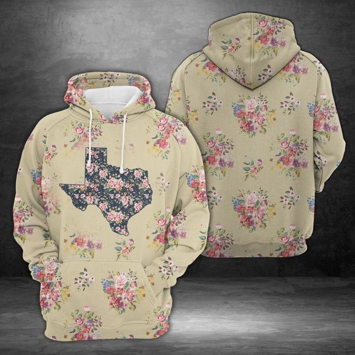 Texas Floral Vintage 3D All Over Print Hoodie, Zip Hoodie