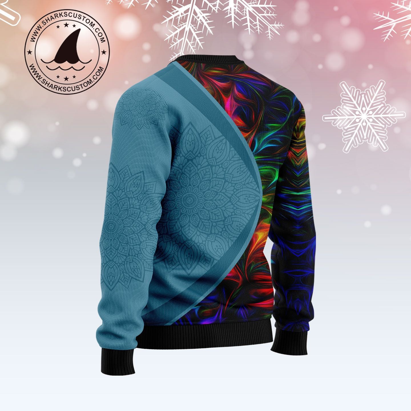 Texas Fractal Pattern Ugly Christmas Sweater - Image 2