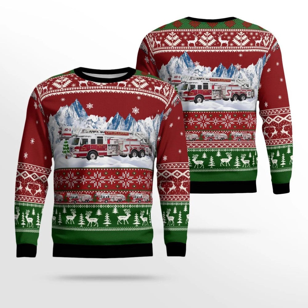 Texas Laredo Fire Department AOP Ugly Sweater Unisex Christmas Gift