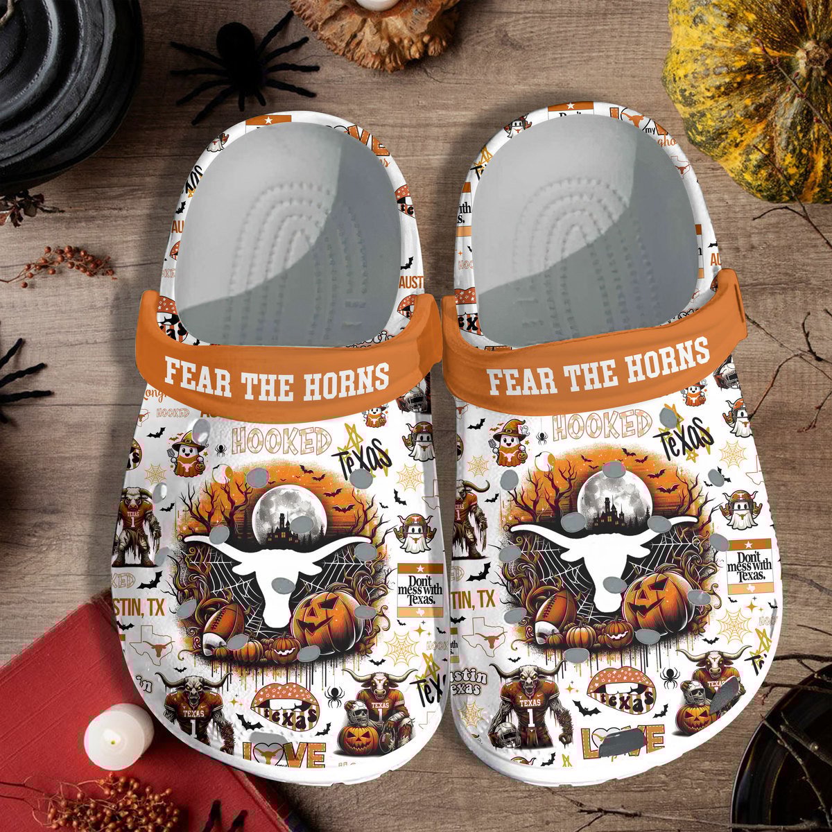 Texas Longhorn NCAA Sport Crocs Crocband Clogs Shoes Comfortable For Men Women and Kids
