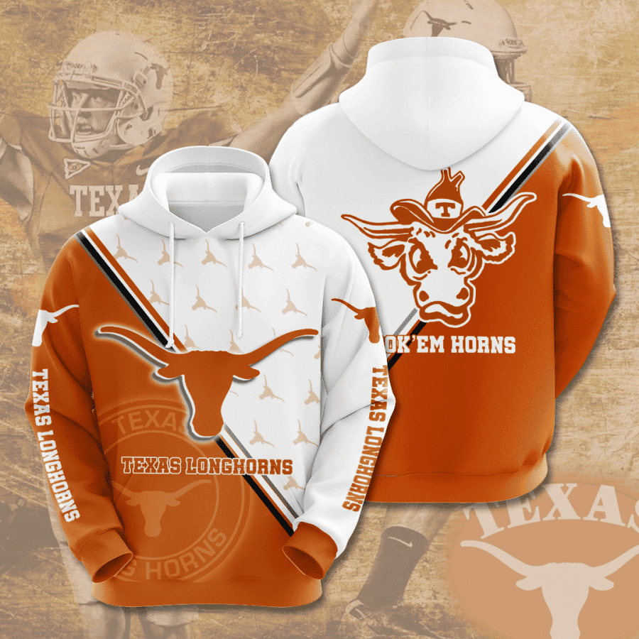 Texas Longhorns 3D All Over Print Hoodie, Zip Hoodie