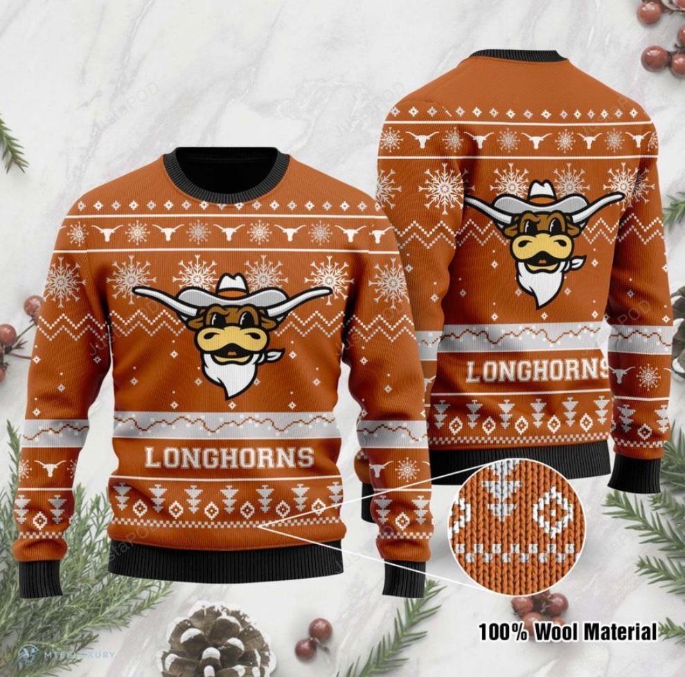 Texas Longhorns Football Ugly Christmas Sweater Adult 3D Funny Matching for family