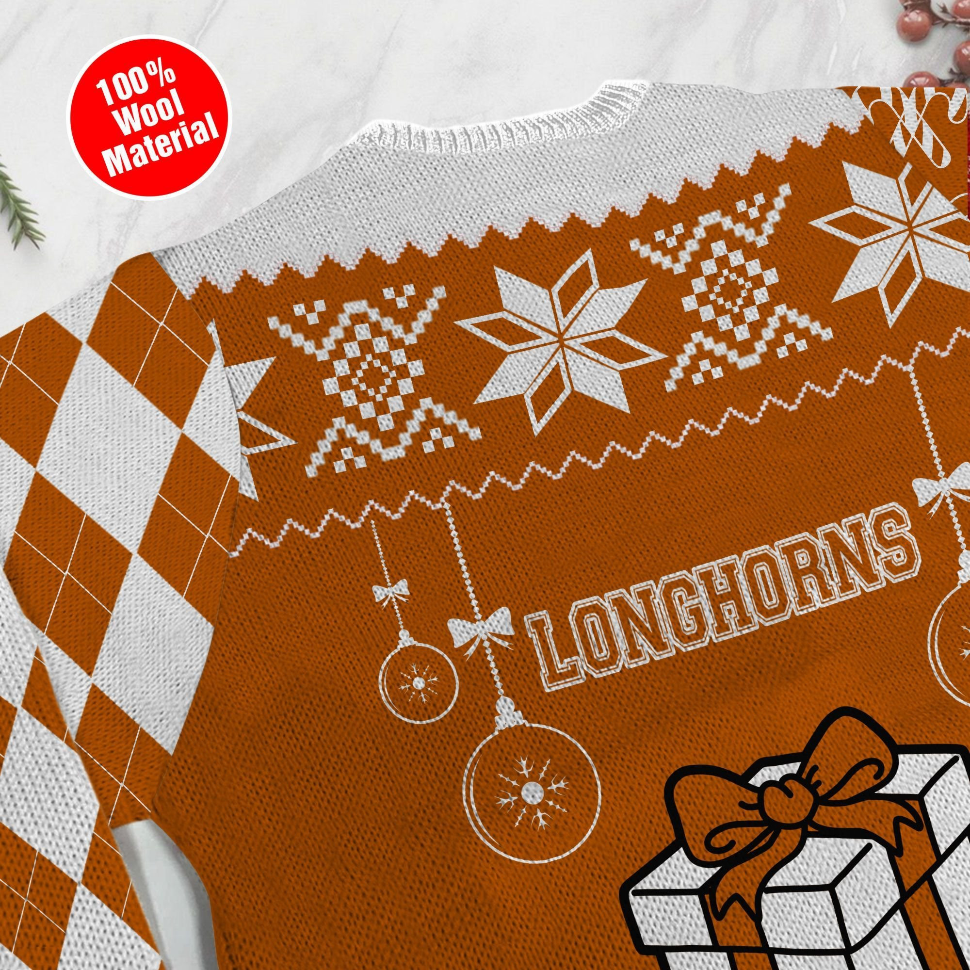 Texas Longhorns Funny Ugly Christmas Sweater Adult 3D Funny Matching for family - Image 5