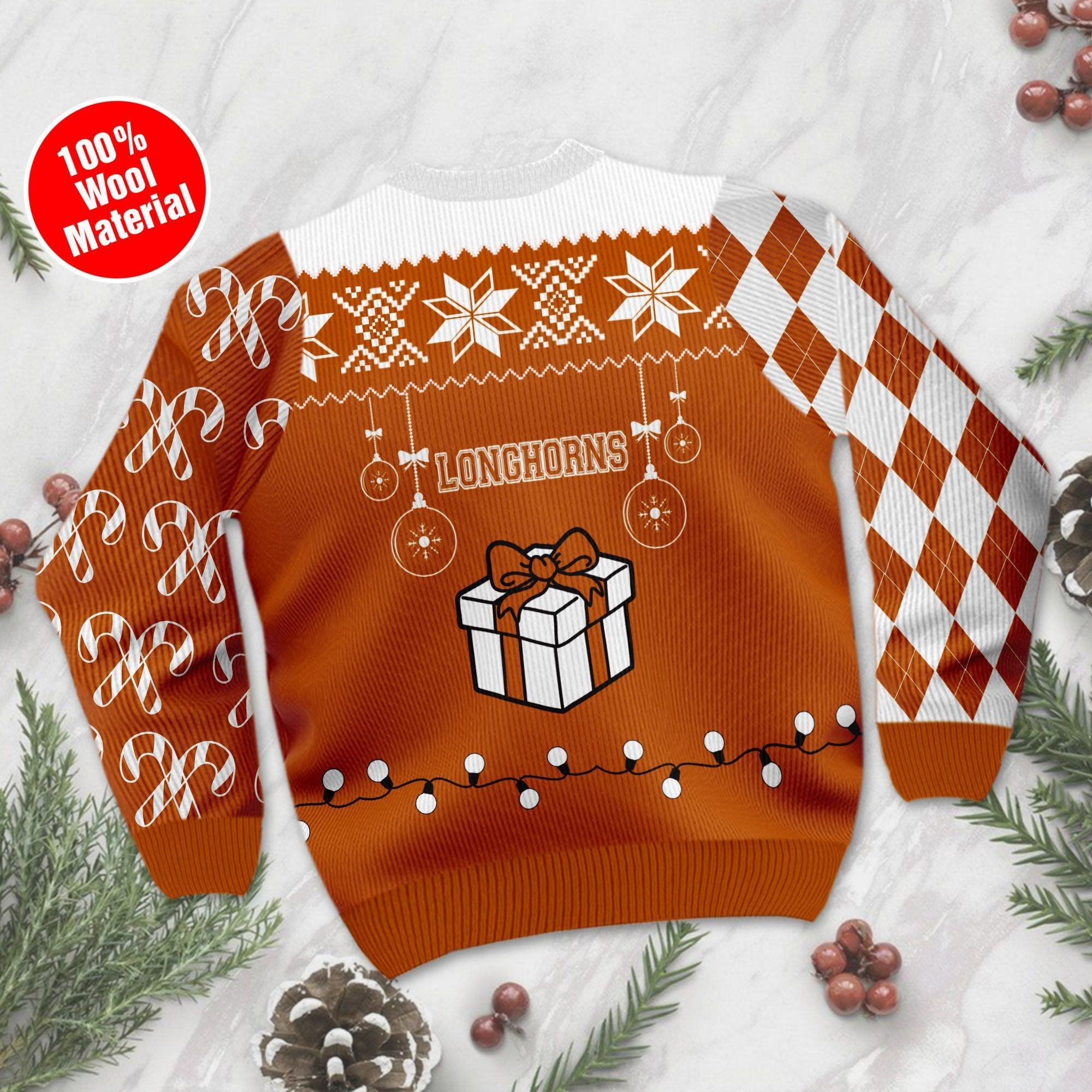 Texas Longhorns Funny Ugly Christmas Sweater Adult 3D Funny Matching for family - Image 3