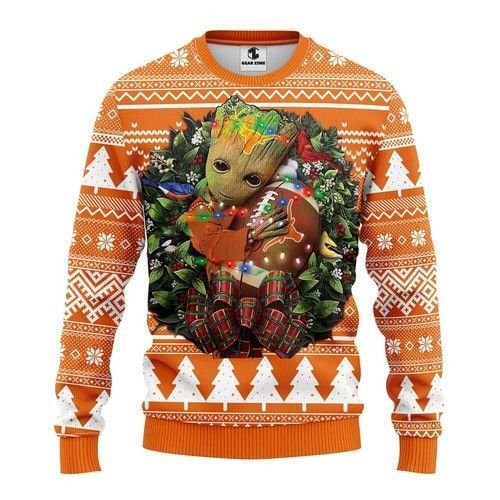 Texas Longhorns Groot Hug Ugly Christmas Sweater Adult 3D Funny Matching for family