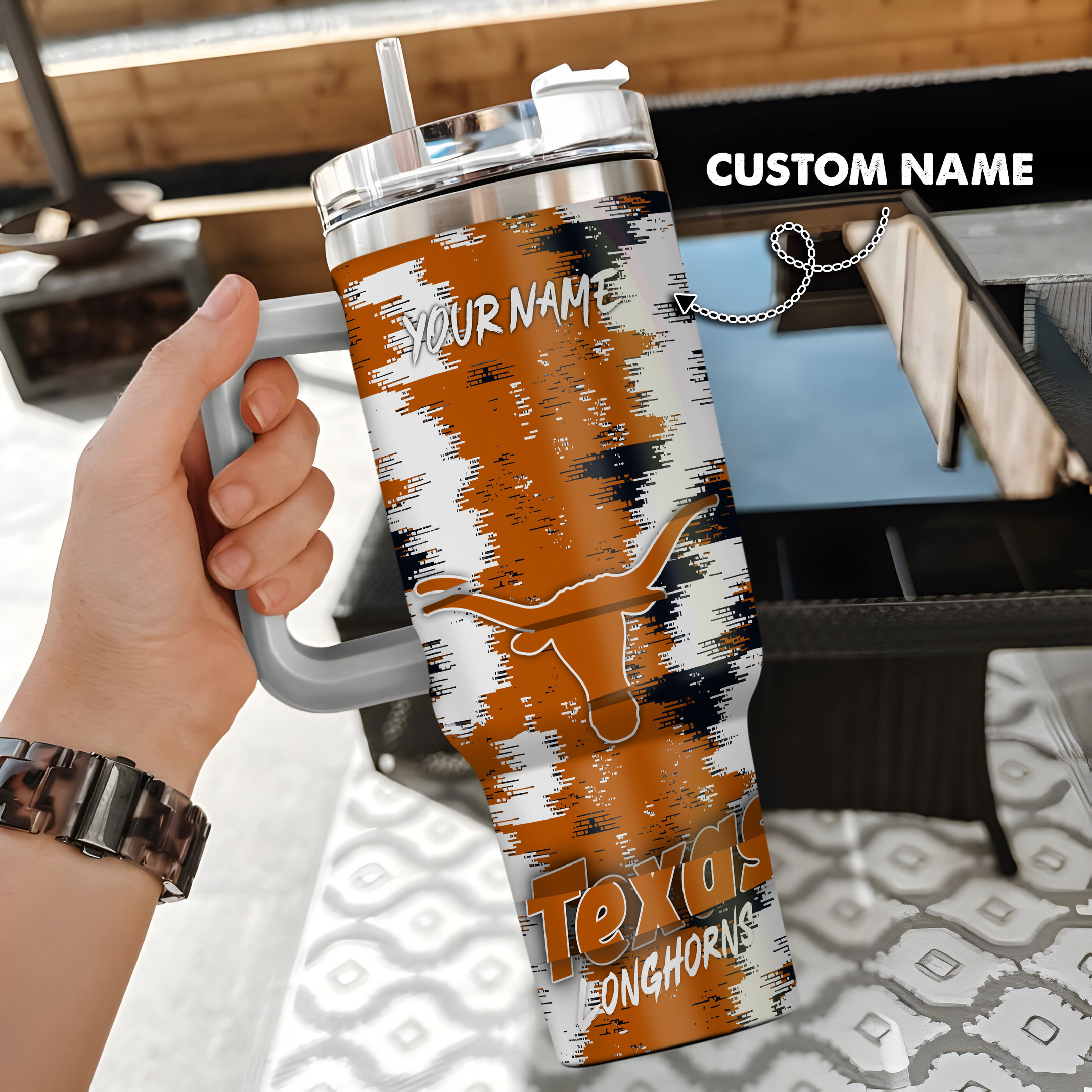 Texas Longhorns NCAA Custom Stanley Cup 40 oz 30 oz Tumbler With HandleTVC230110