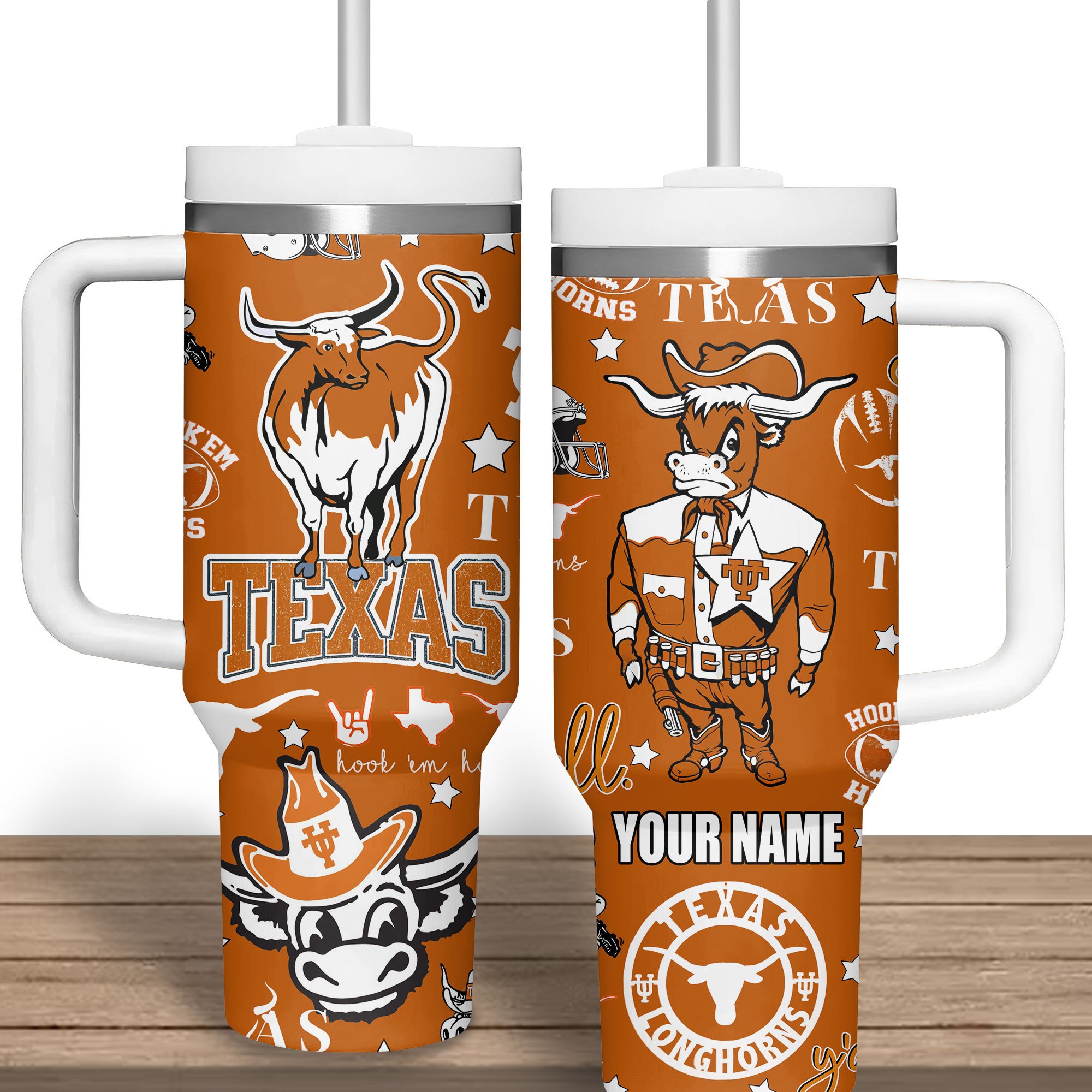 Texas Longhorns NCAA Custom Stanley Cup 40 oz 30 oz Tumbler With HandleTVC2301278