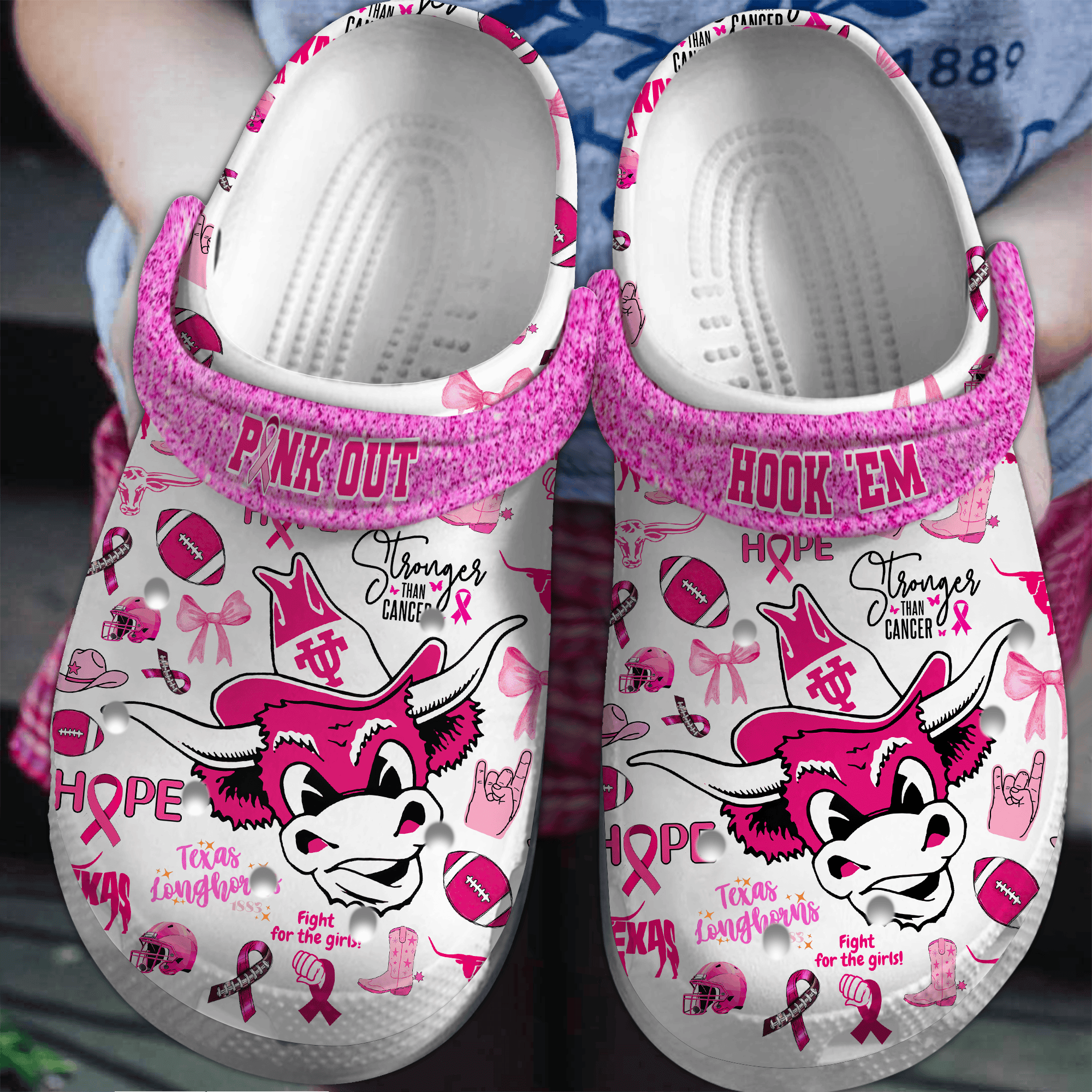 Texas Longhorns NCAA Sport Crocs Crocband Clogs Shoes Comfortable For Men Women and Kids