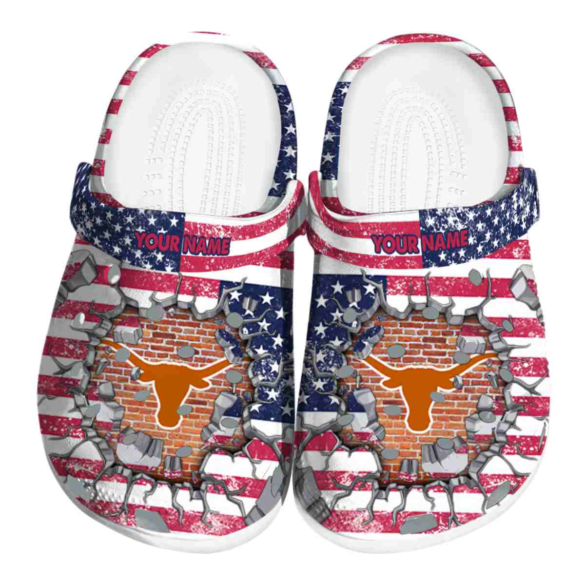 Texas Longhorns NCAA Sport Crocs Crocband Clogs Shoes Comfortable For Men Women and Kids