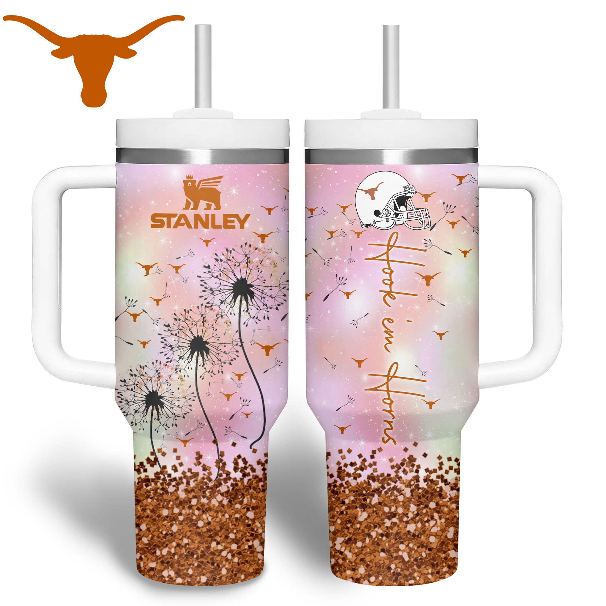 Texas Longhorns NCAA Sports Custom Stanley Cup 40 oz 30 oz Tumbler With HandleTVC2301341