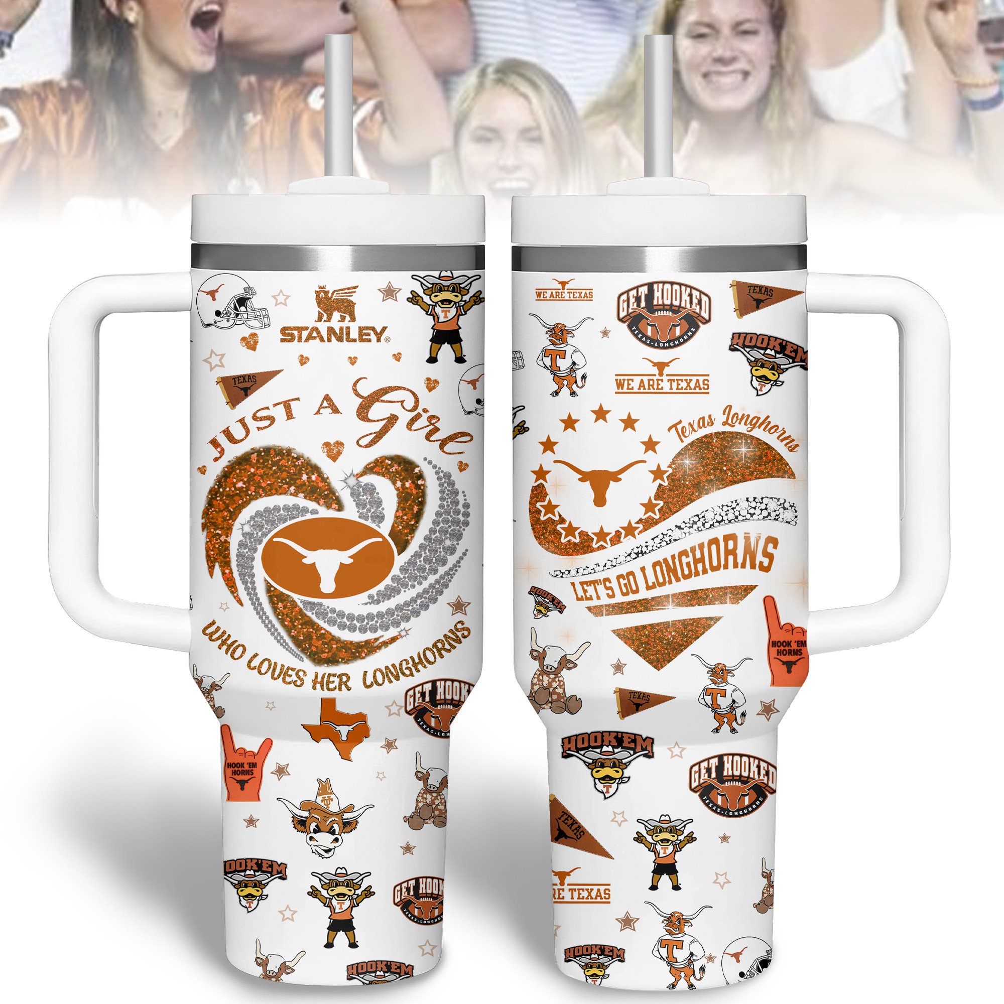 Texas Longhorns NCAA Sports Custom Stanley Cup 40 oz 30 oz Tumbler With HandleTVC2301344