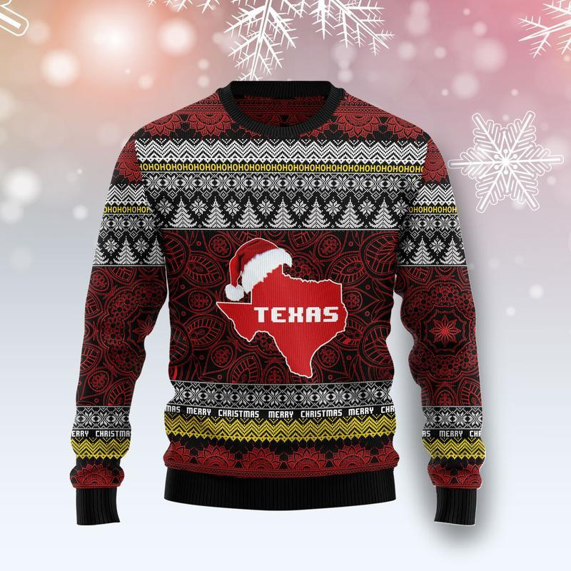 Texas Mandala Ugly Christmas Sweater Adult 3D Funny Matching for family