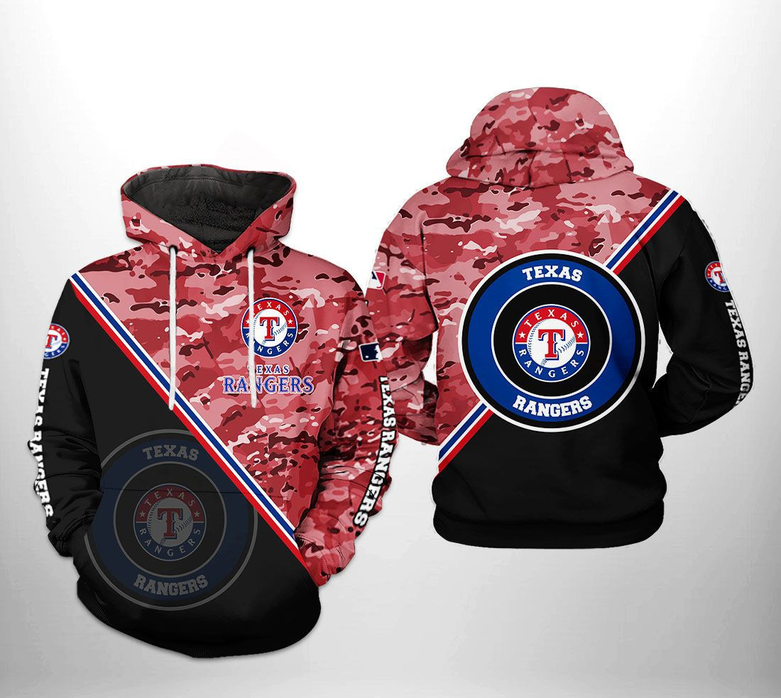 Texas Rangers MLB Camo Team 3D All Over Print Hoodie, Zip Hoodie