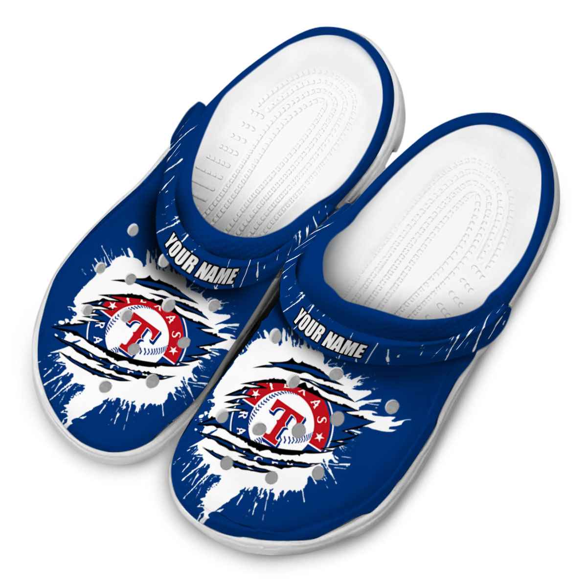 Texas Rangers MLB Sport Crocs Crocband Clogs Shoes Comfortable For Men Women and Kids - Image 4