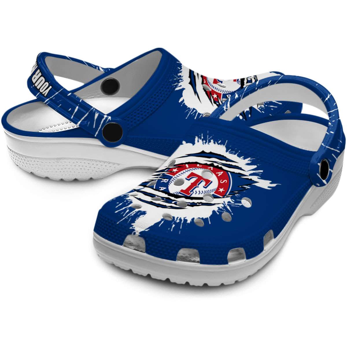 Texas Rangers MLB Sport Crocs Crocband Clogs Shoes Comfortable For Men Women and Kids - Image 3
