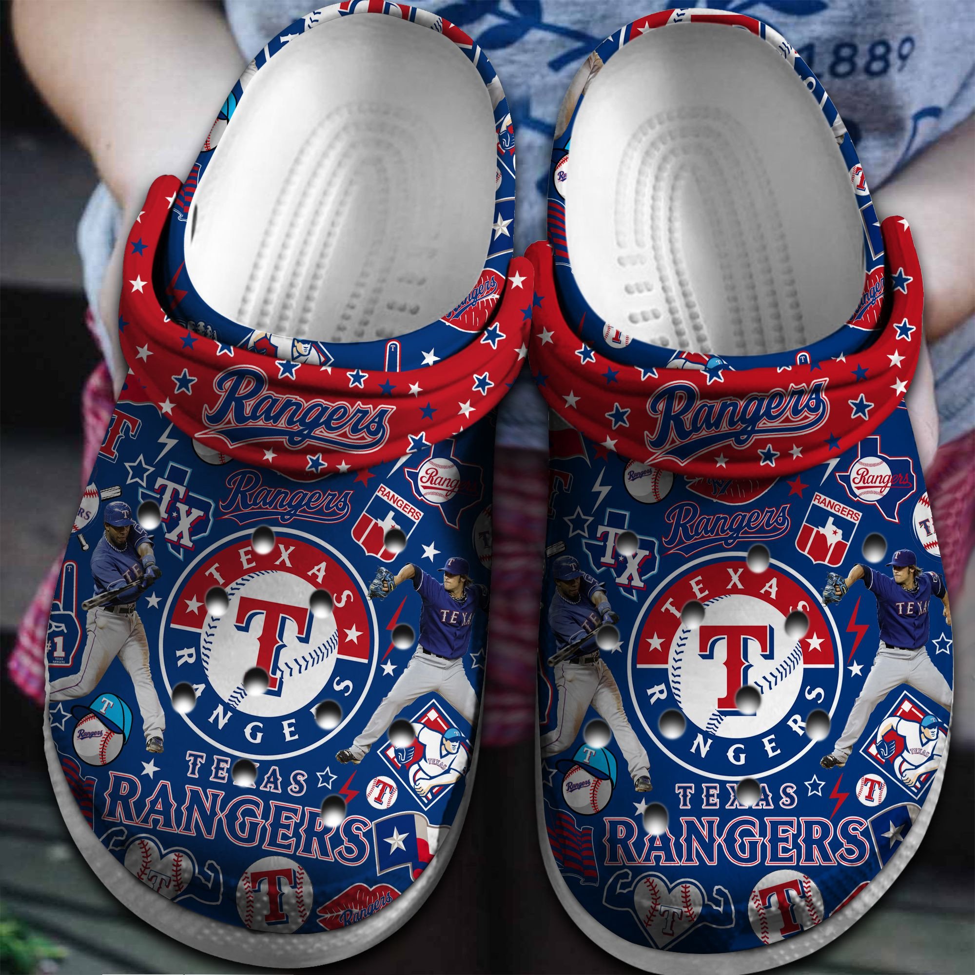 Texas Rangers MLB Sport Crocs Crocband Clogs Shoes Comfortable For Men Women and Kids