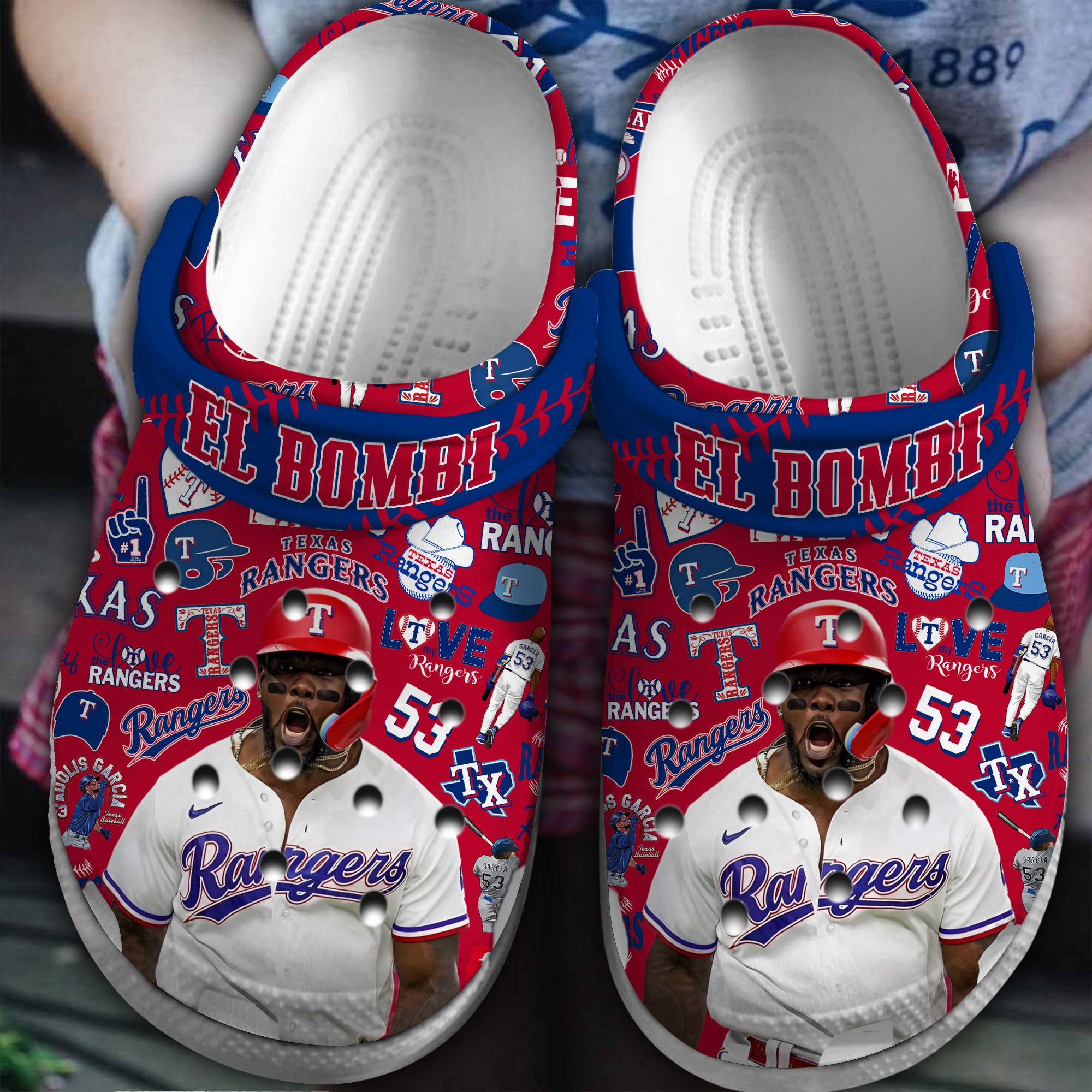 Texas Rangers MLB Sport Crocs Crocband Clogs Shoes Comfortable For Men Women and Kids