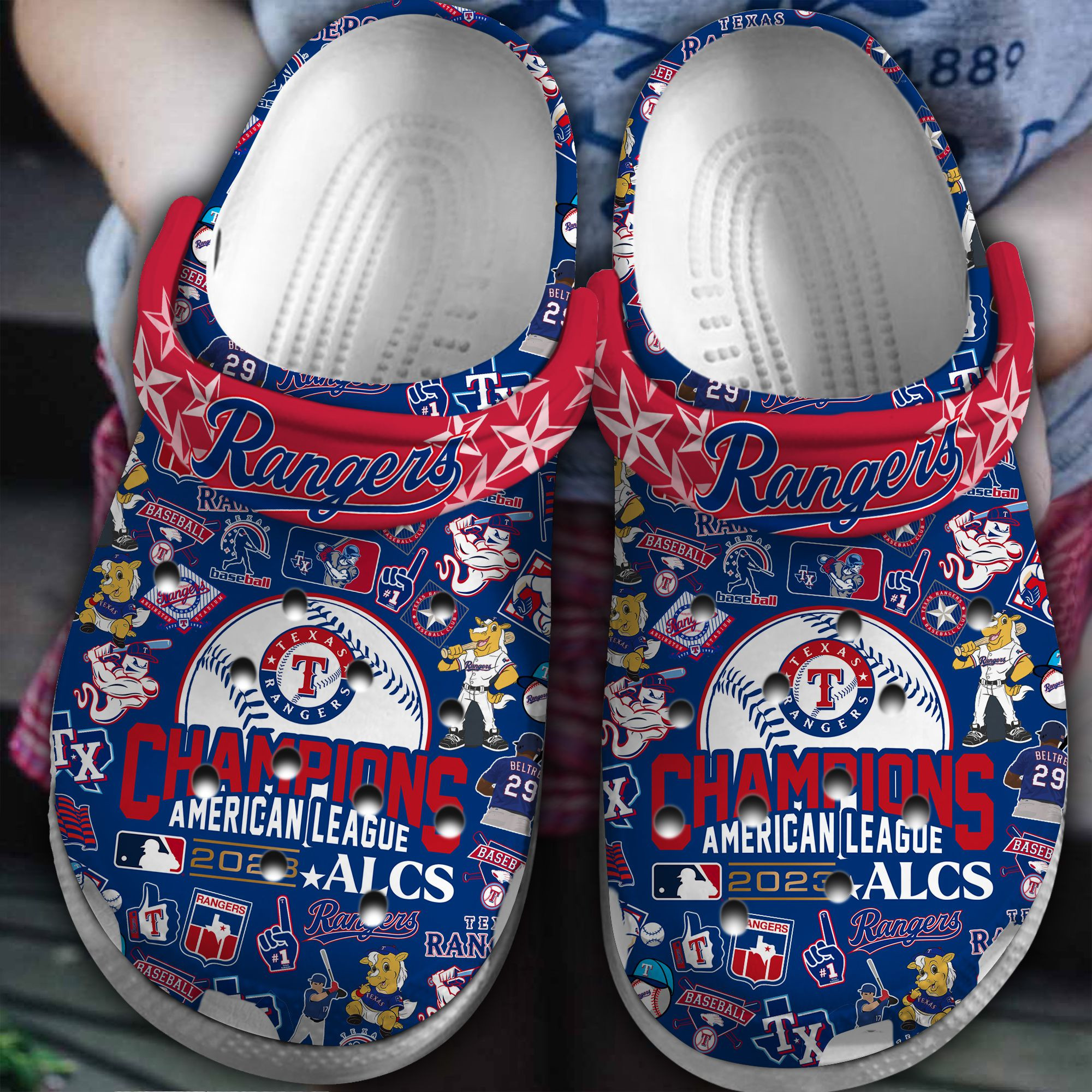 Texas Rangers MLB Sport Crocs Crocband Clogs Shoes Comfortable For Men Women and Kids