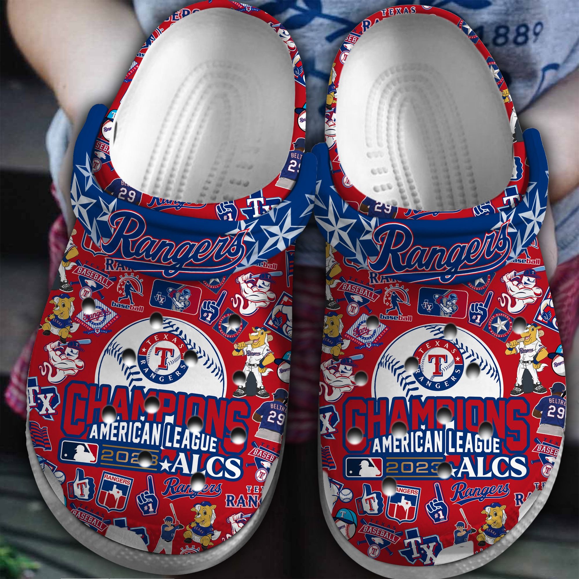 Texas Rangers MLB Sport Crocs Crocband Clogs Shoes Comfortable For Men Women and Kids