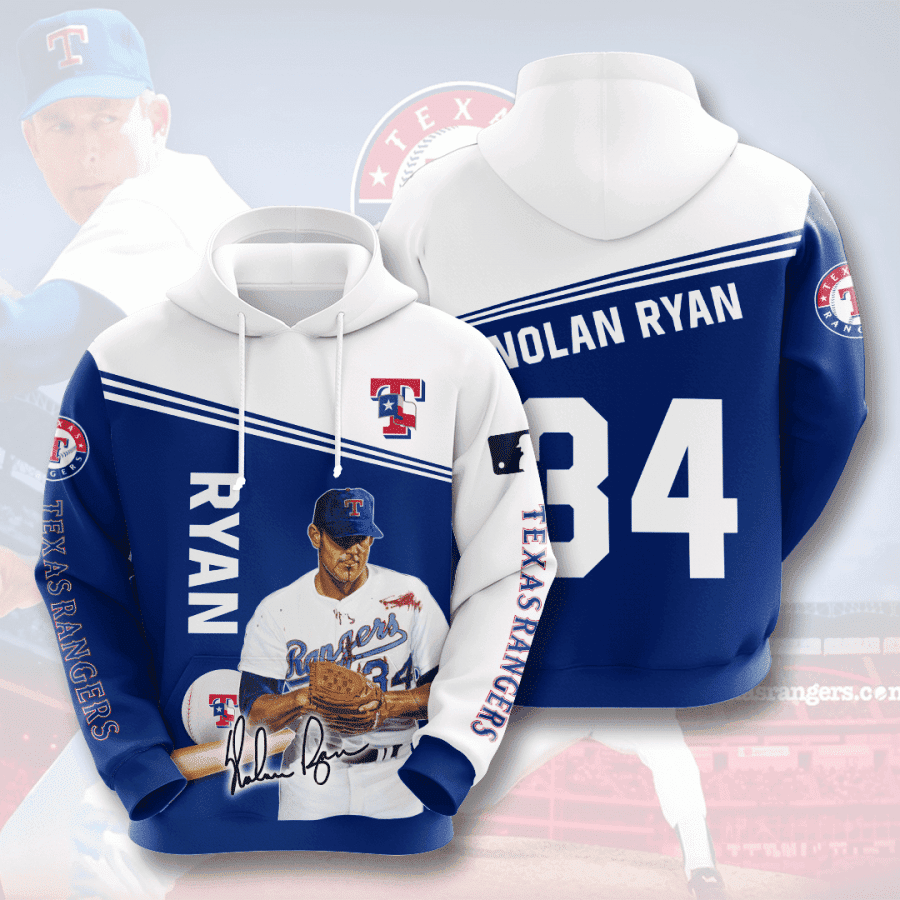 TEXAS RANGERS Nolan Ryan 3D All Over Print Hoodie, Zip Hoodie